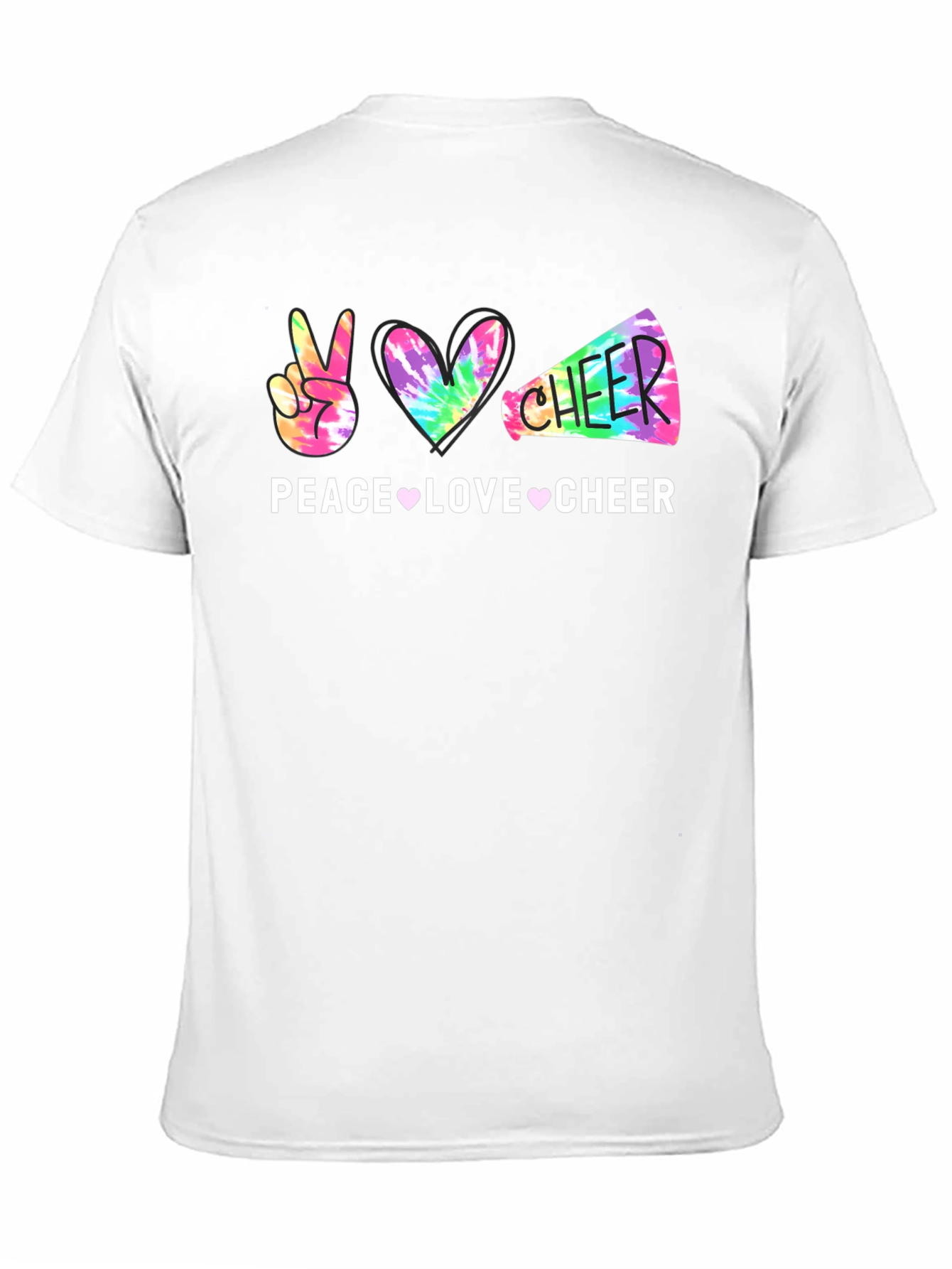 Peace Love Cheer Tie-Dye Graphic T-Shirt