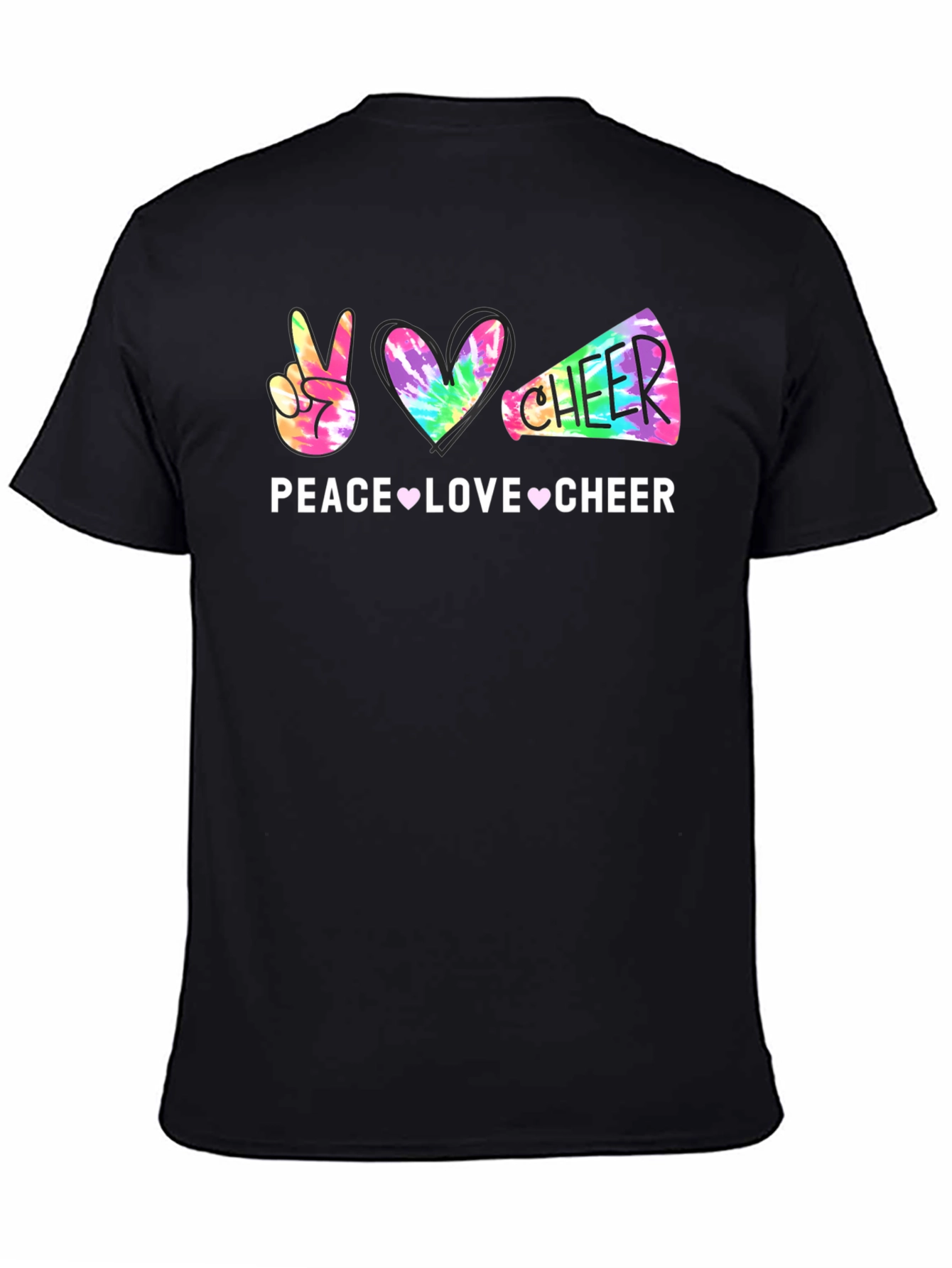 Peace Love Cheer Tie-Dye Graphic T-Shirt