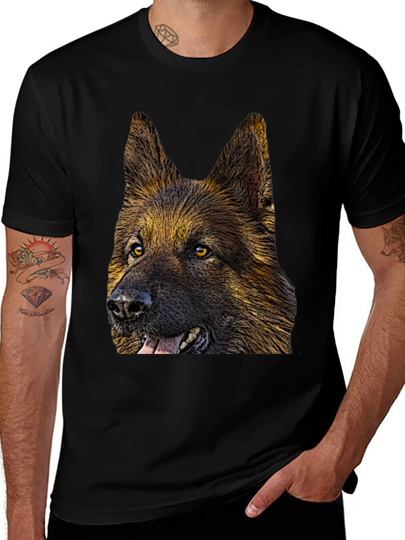 German Shepherd Graphic Tee - Dog Lovers Gift