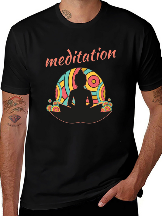 Meditation Buddha Graphic Tee - Unisex Black T-Shirt