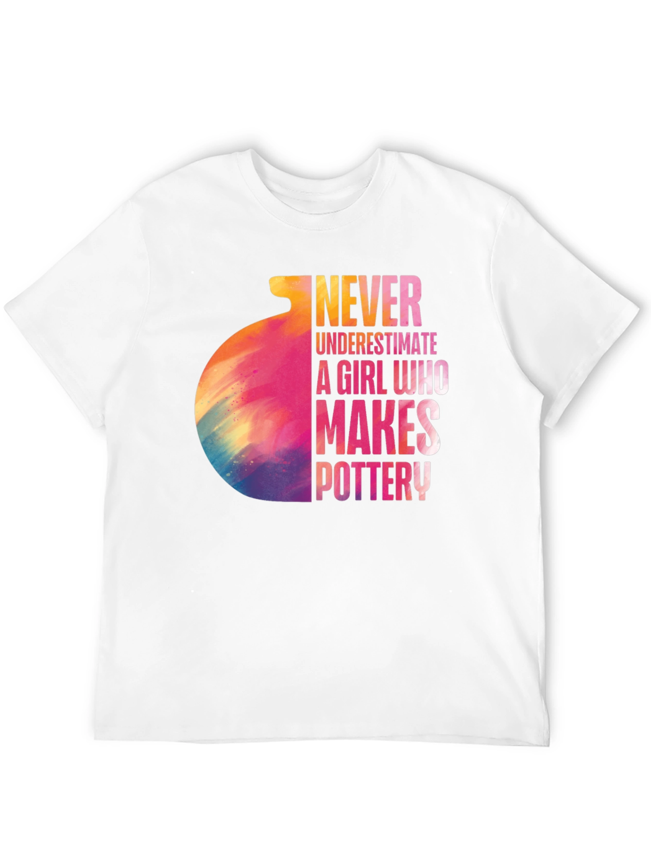 Never Underestimate Pottery Girl Black T-Shirt