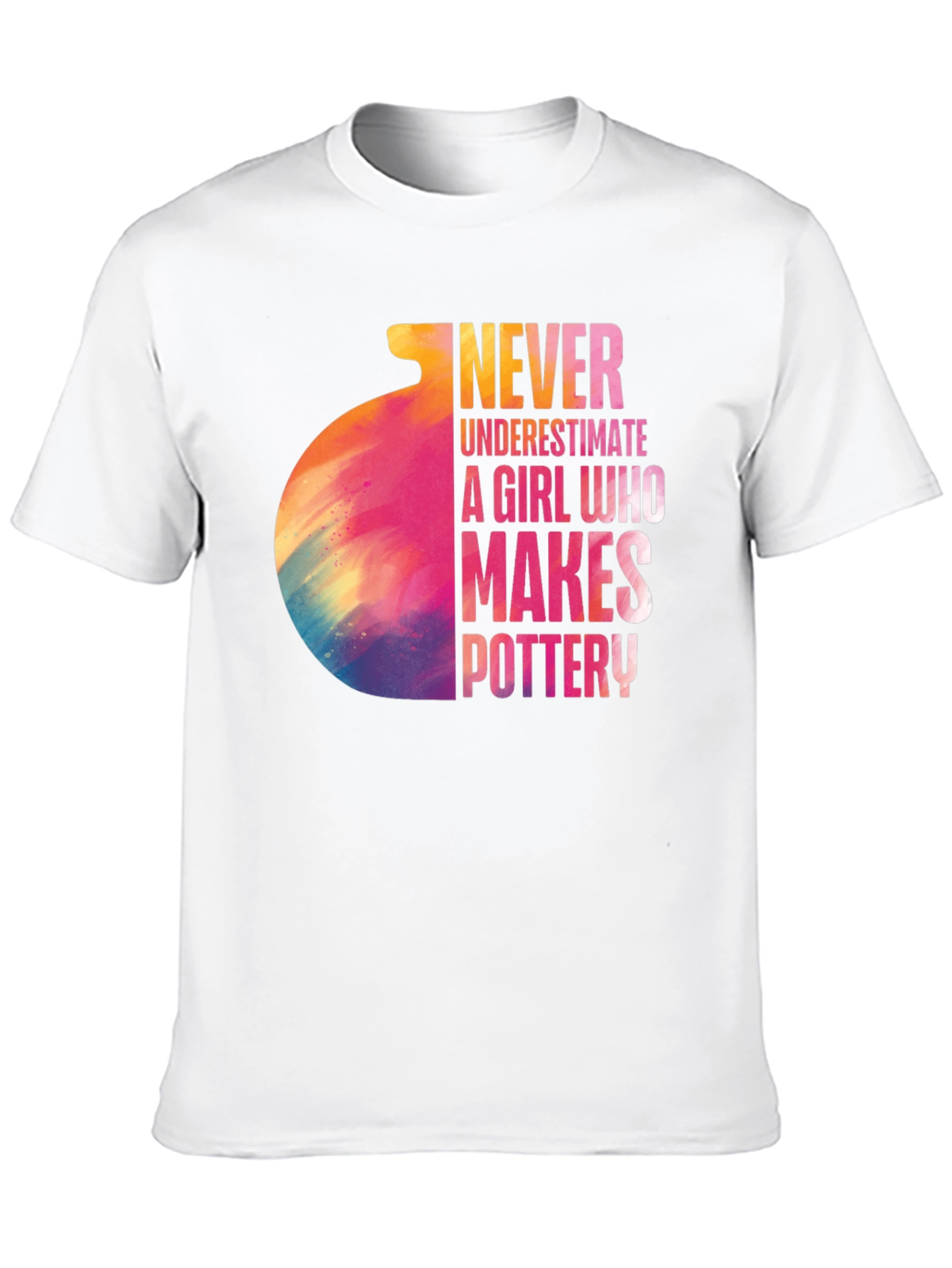Never Underestimate Pottery Girl Black T-Shirt