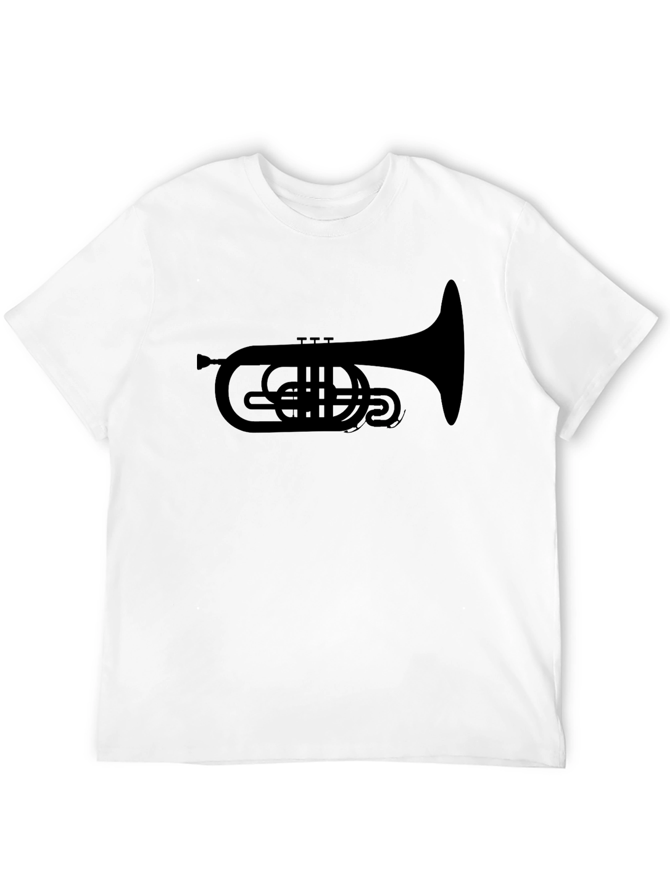 Black Trumpet Graphic Tee - Musical Instrument T-Shirt