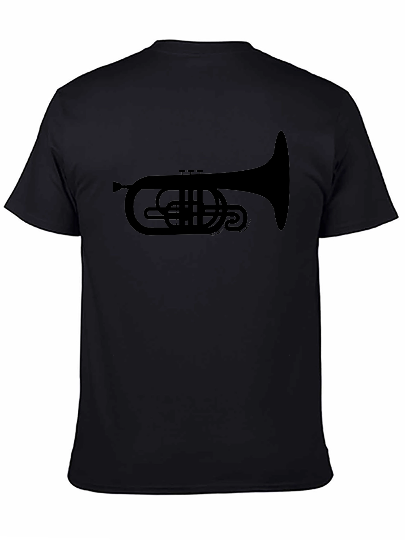 Black Trumpet Graphic Tee - Musical Instrument T-Shirt