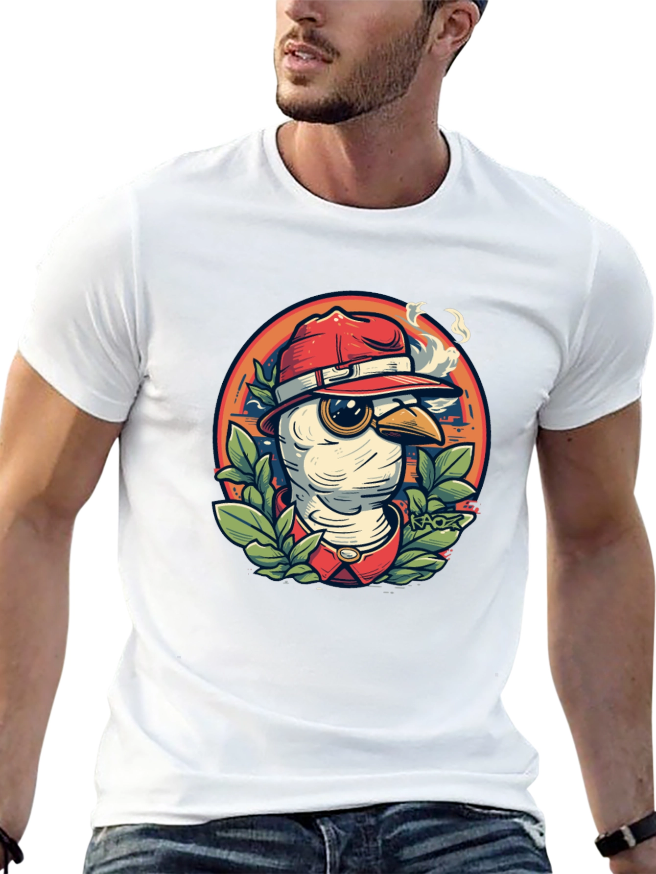 Cool Cartoon Bird T-Shirt - Black