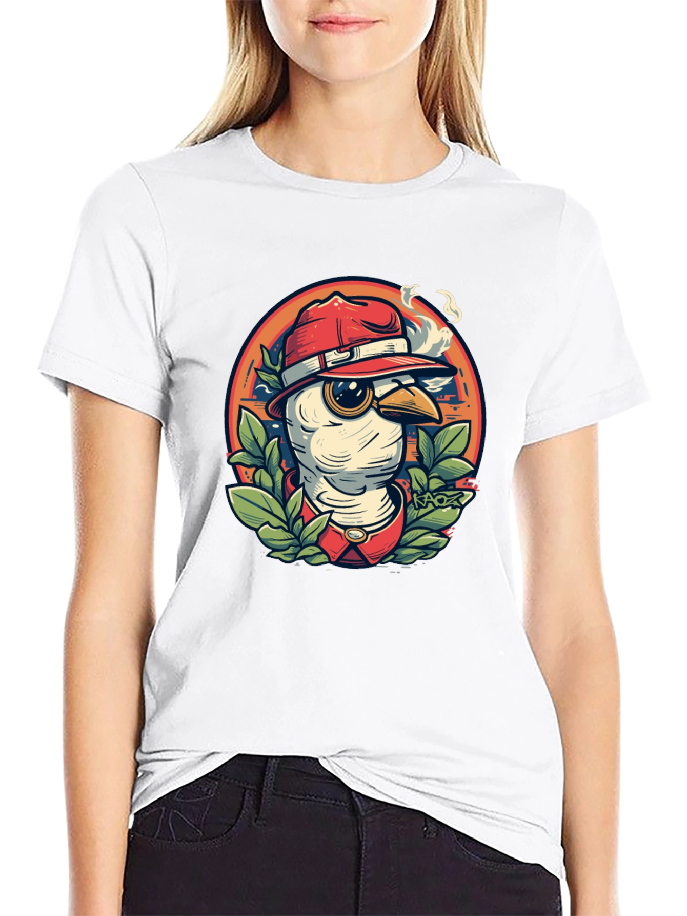 Cool Cartoon Bird T-Shirt - Black