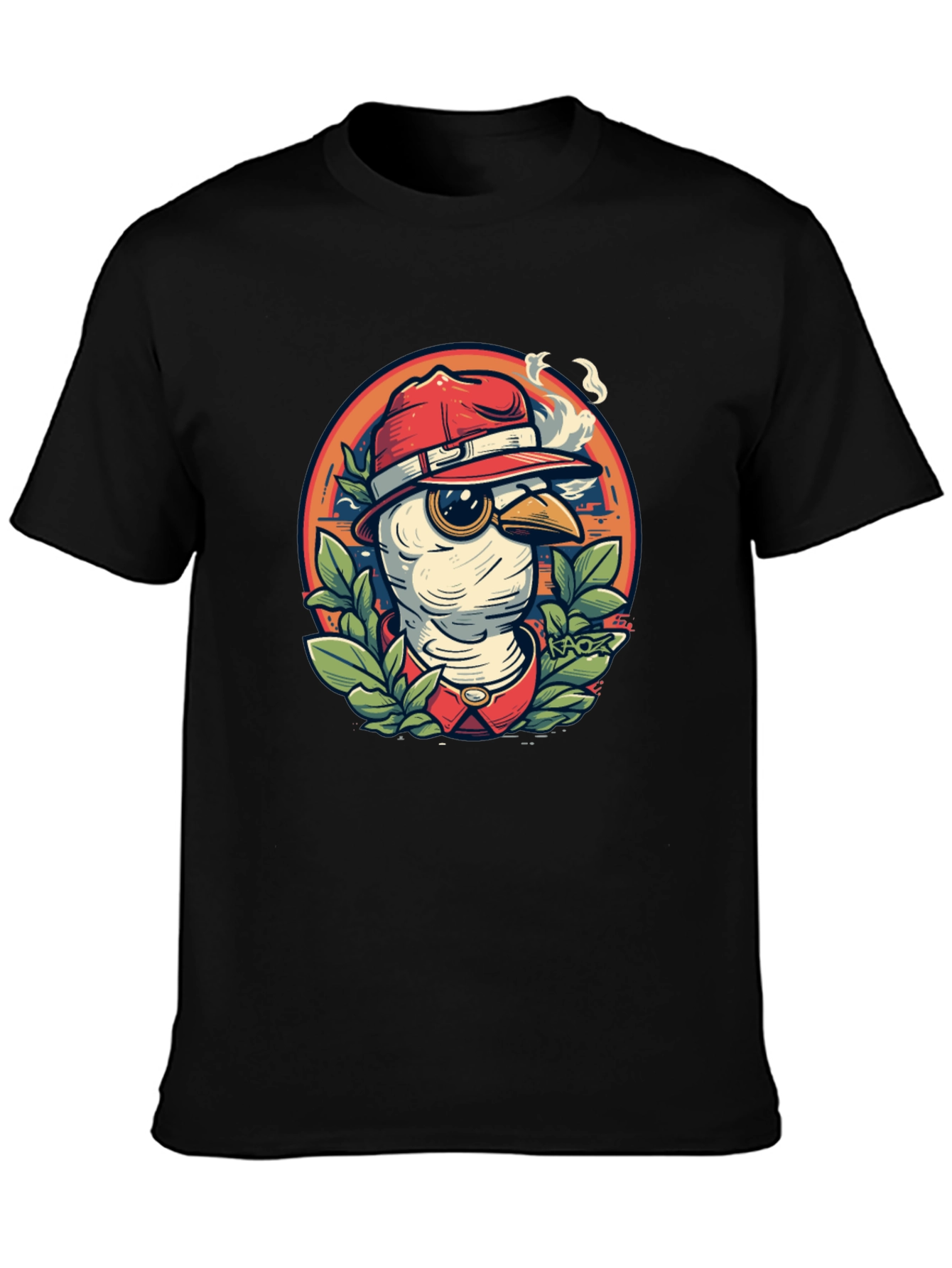 Cool Cartoon Bird T-Shirt - Black