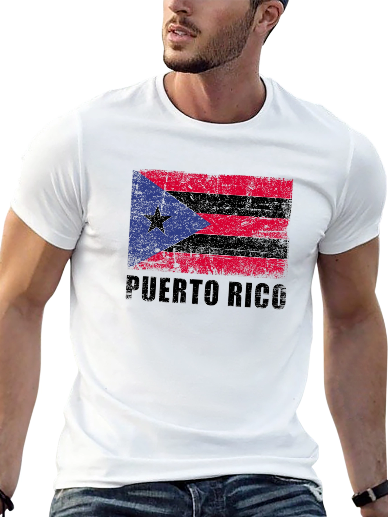 Puerto Rico Flag T-Shirt - Distressed Graphic Tee