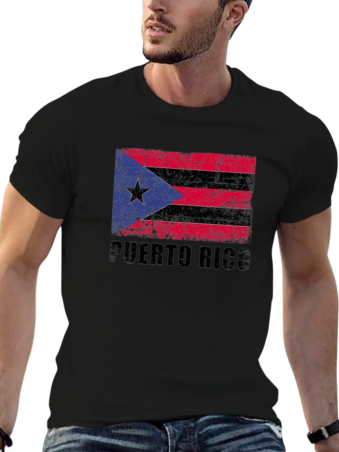Puerto Rico Flag T-Shirt - Distressed Graphic Tee
