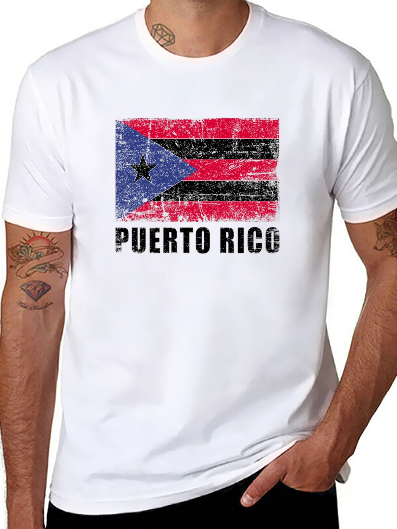 Puerto Rico Flag T-Shirt - Distressed Graphic Tee