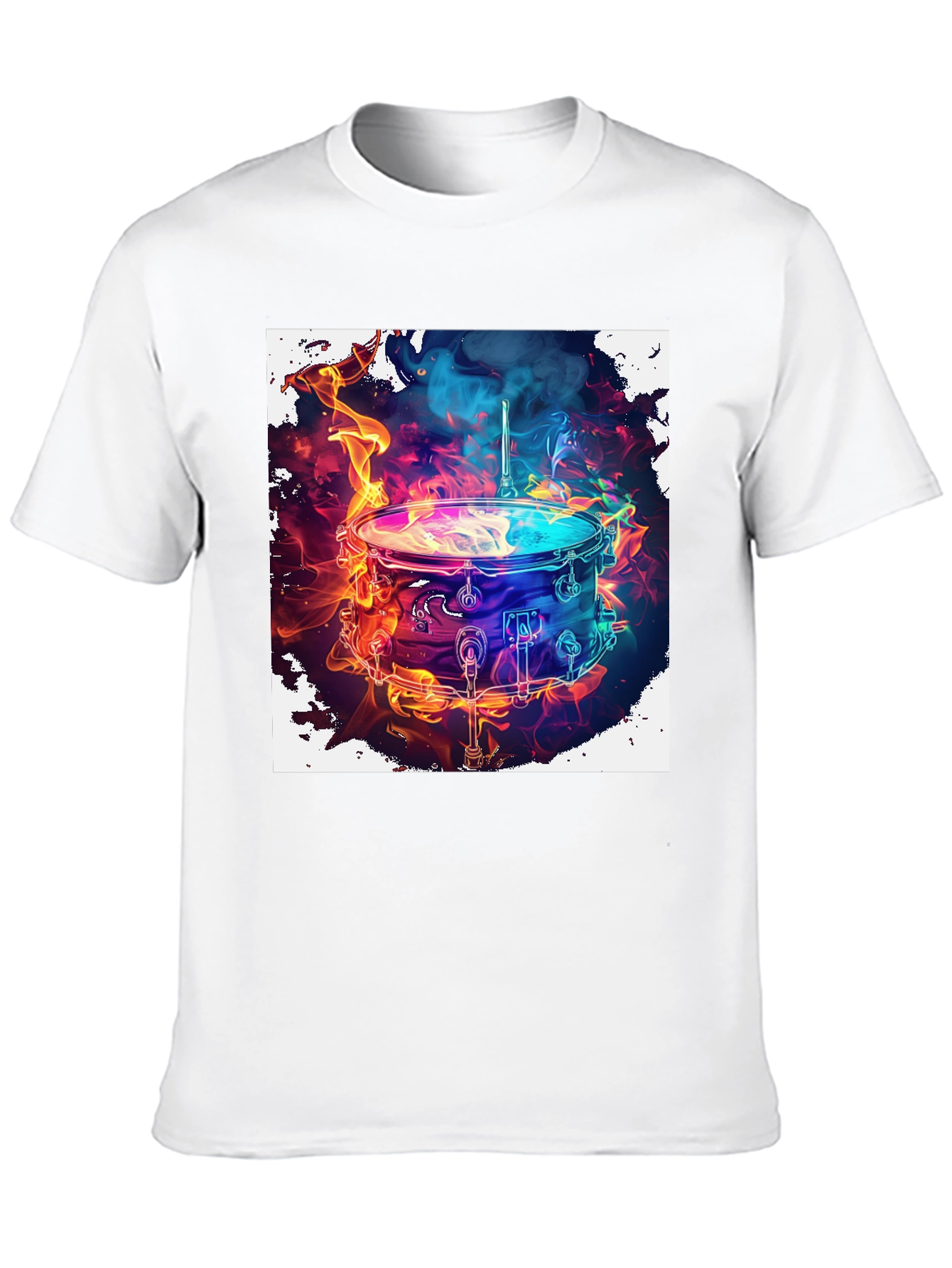 Flaming Drum Kit Graphic Tee - Rock On!