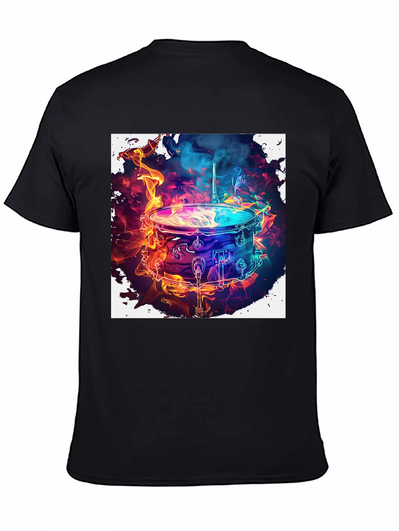 Flaming Drum Kit Graphic Tee - Rock On!