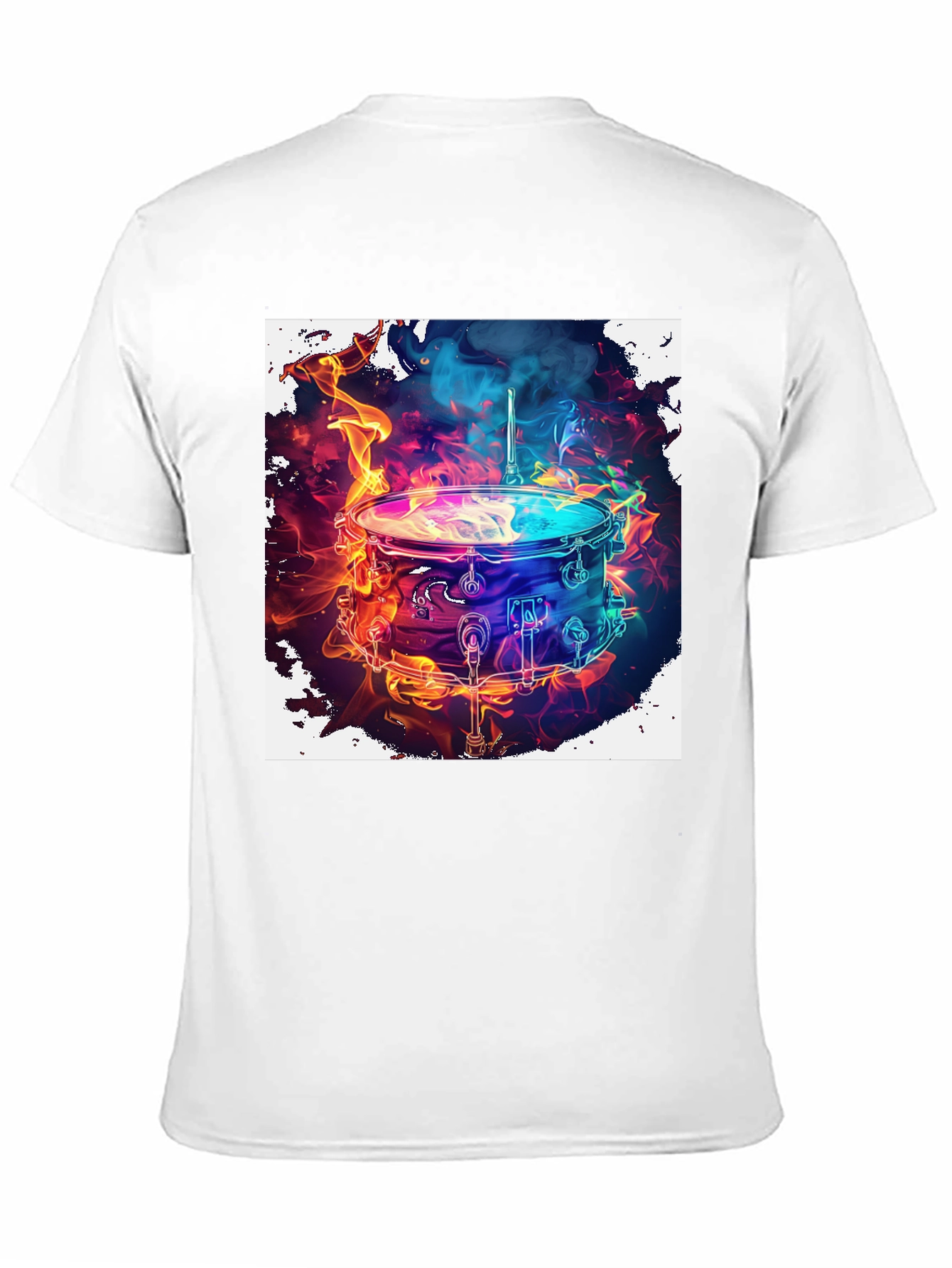 Flaming Drum Kit Graphic Tee - Rock On!