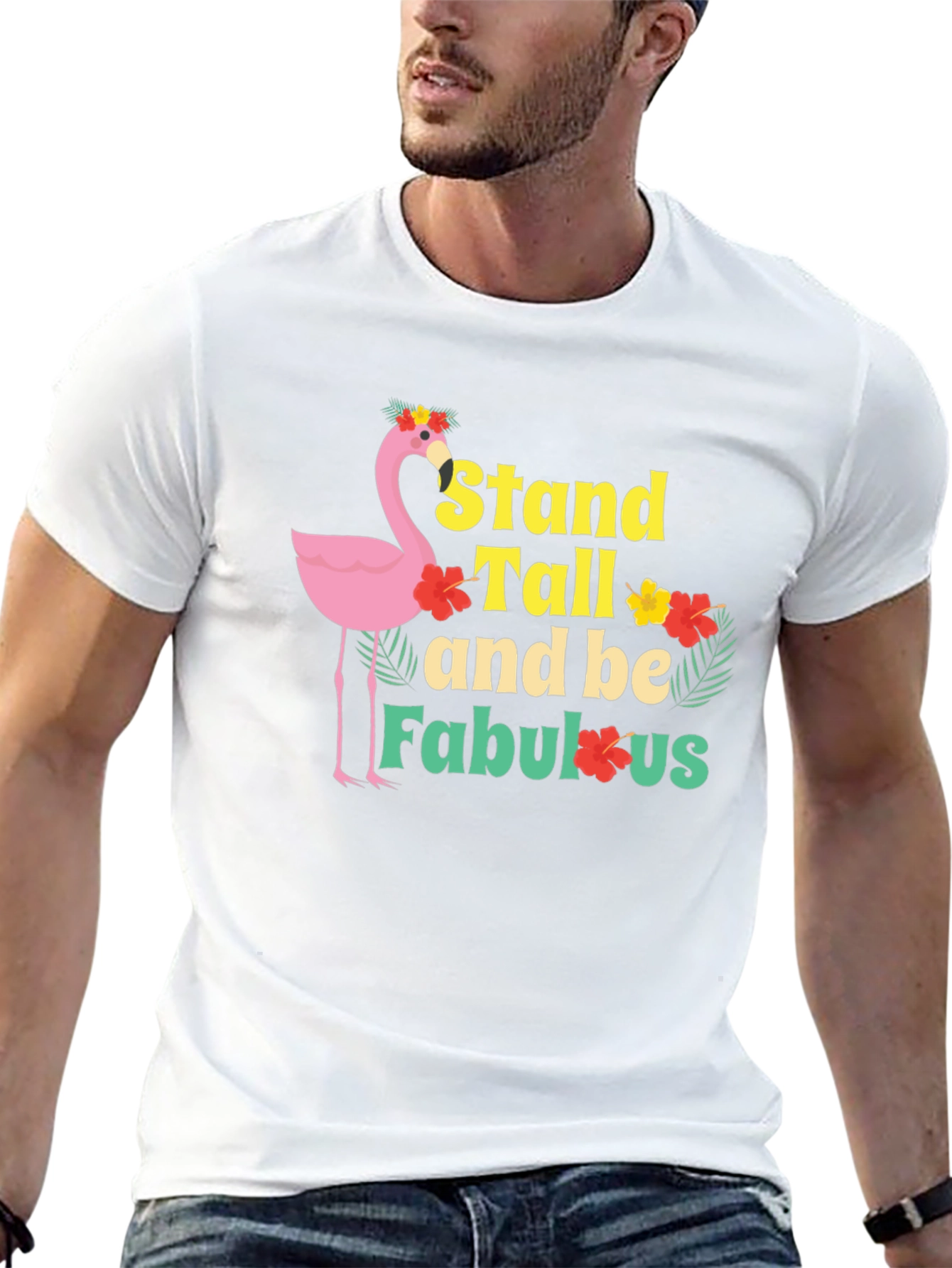 Stand Tall Flamingo Graphic Tee - Black