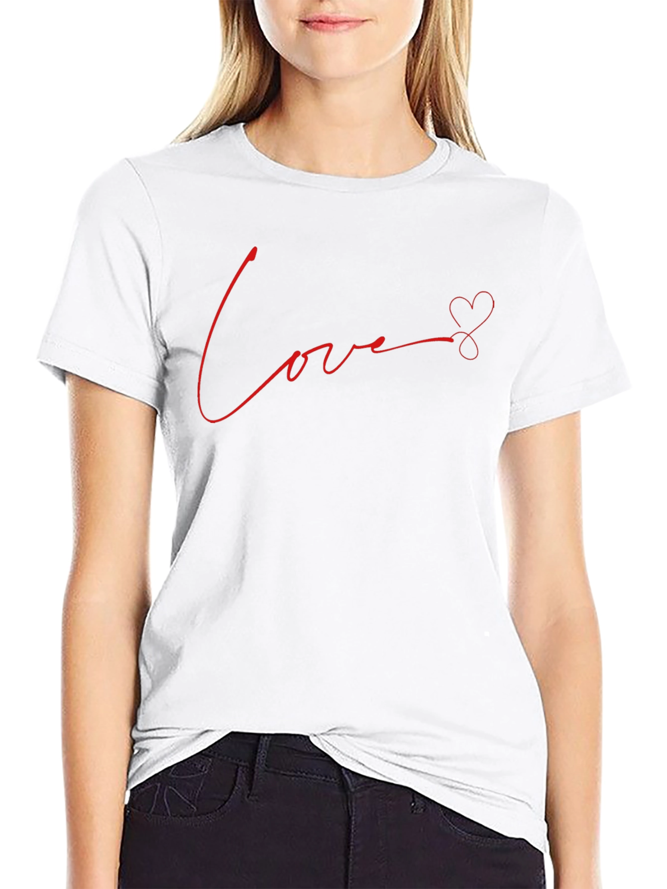 Love Heart Graphic Tee - Black T-Shirt
