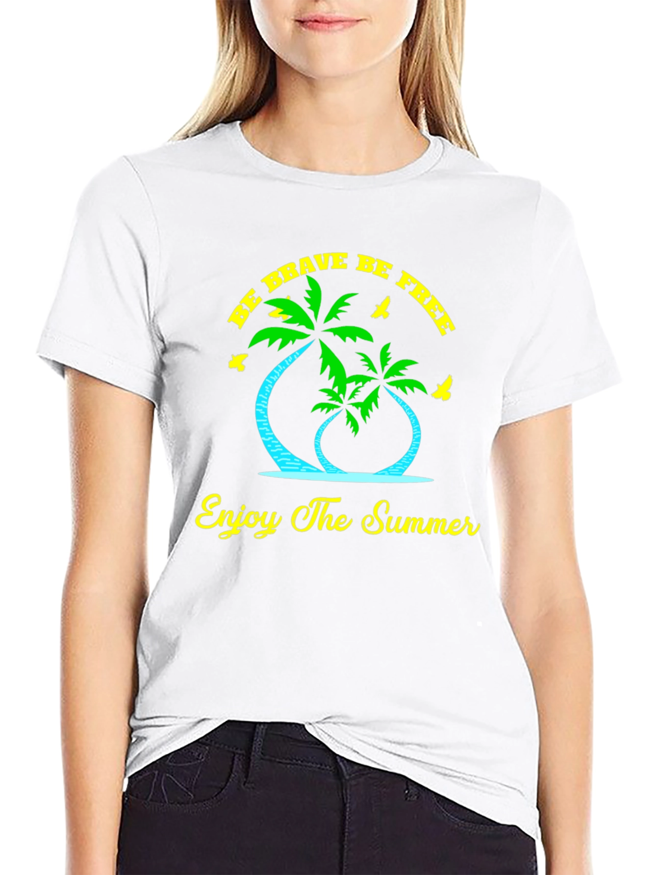 Summer Vibes Graphic Tee: Be Brave Be Free!