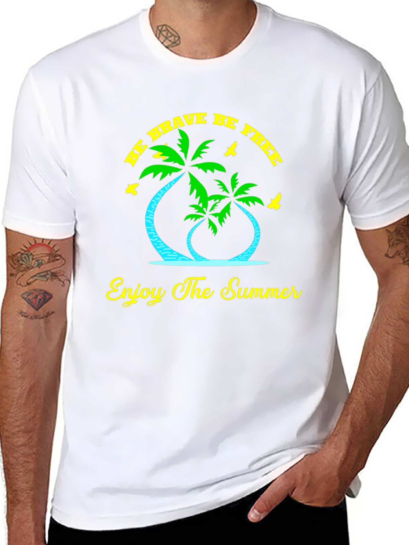 Summer Vibes Graphic Tee: Be Brave Be Free!