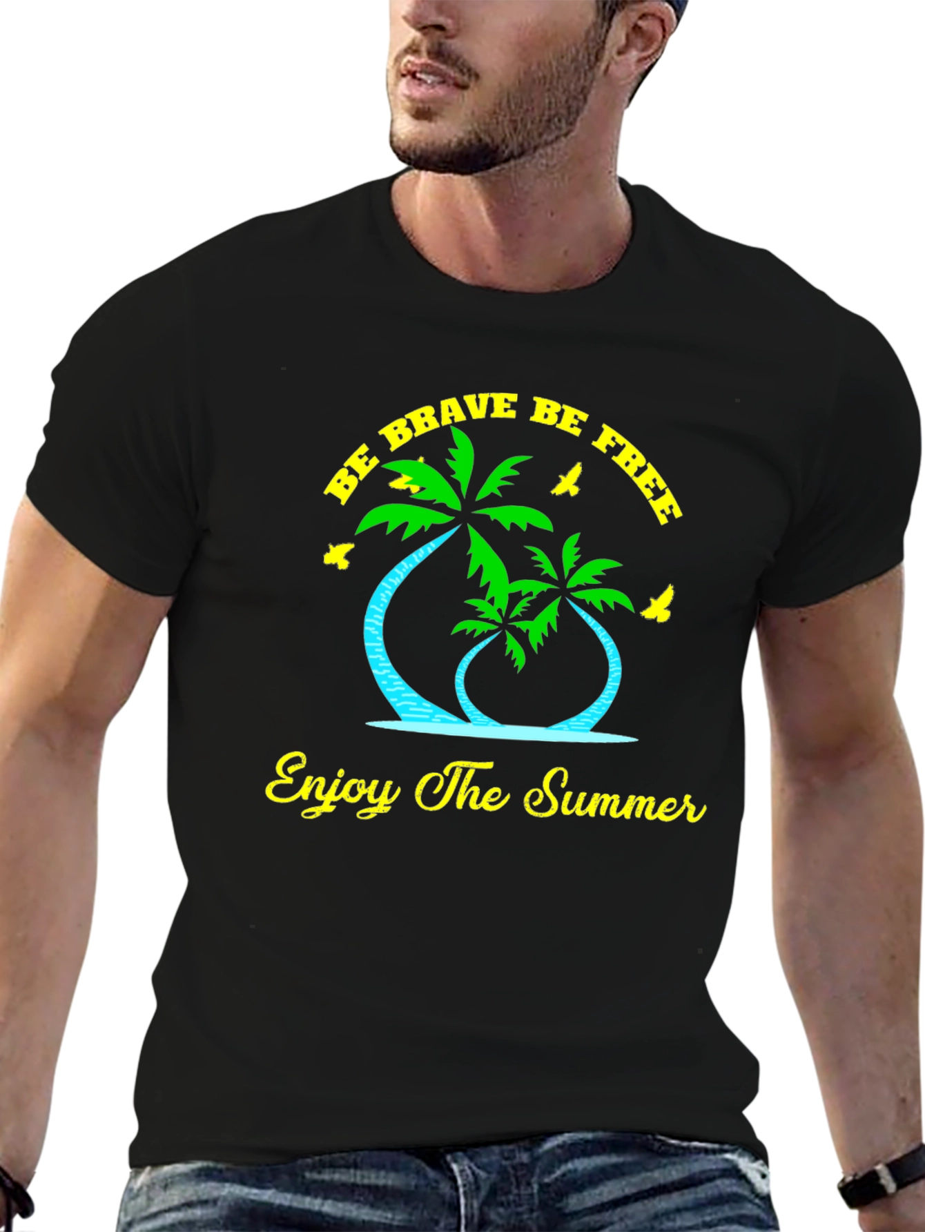 Summer Vibes Graphic Tee: Be Brave Be Free!