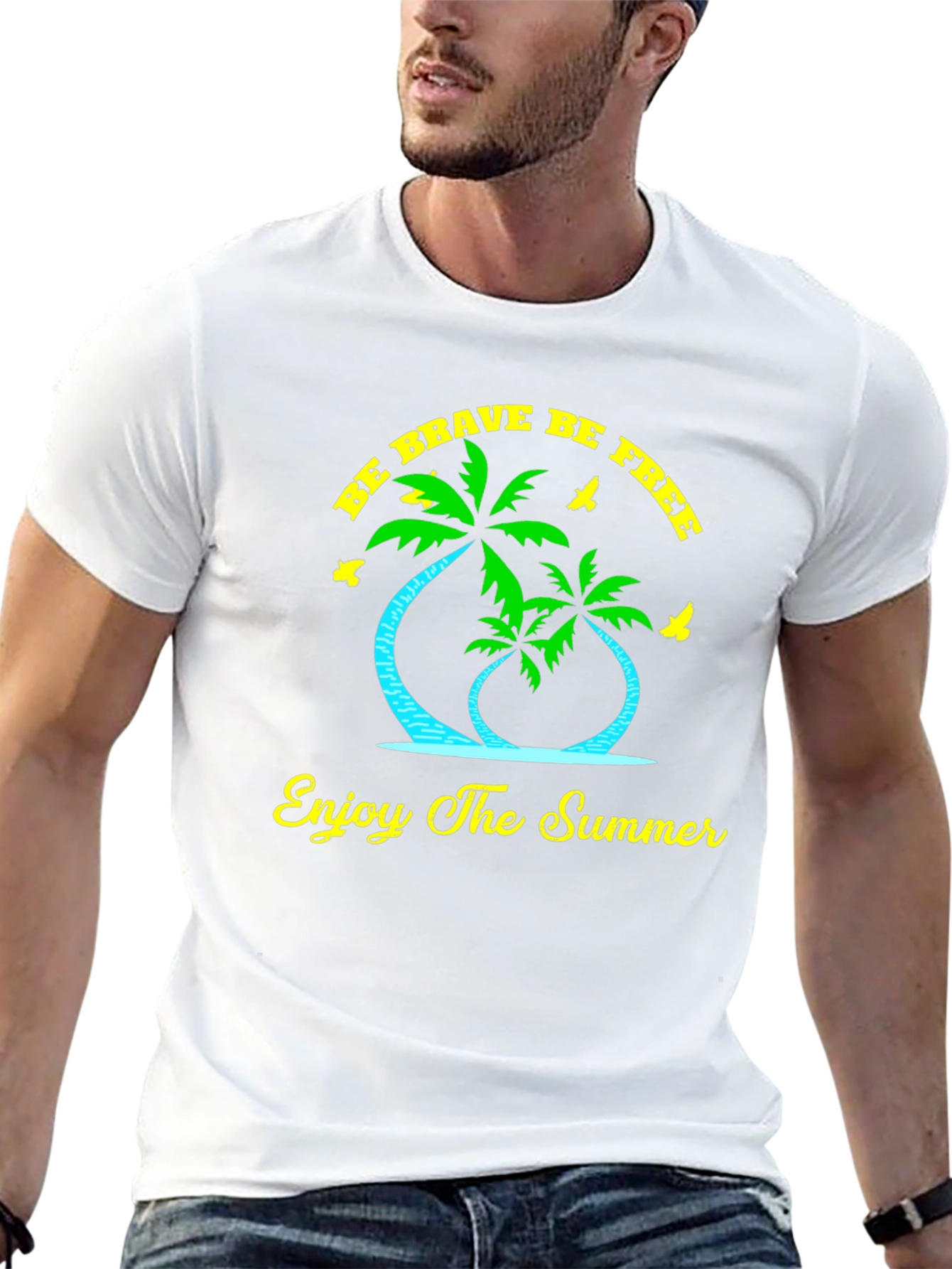 Summer Vibes Graphic Tee: Be Brave Be Free!