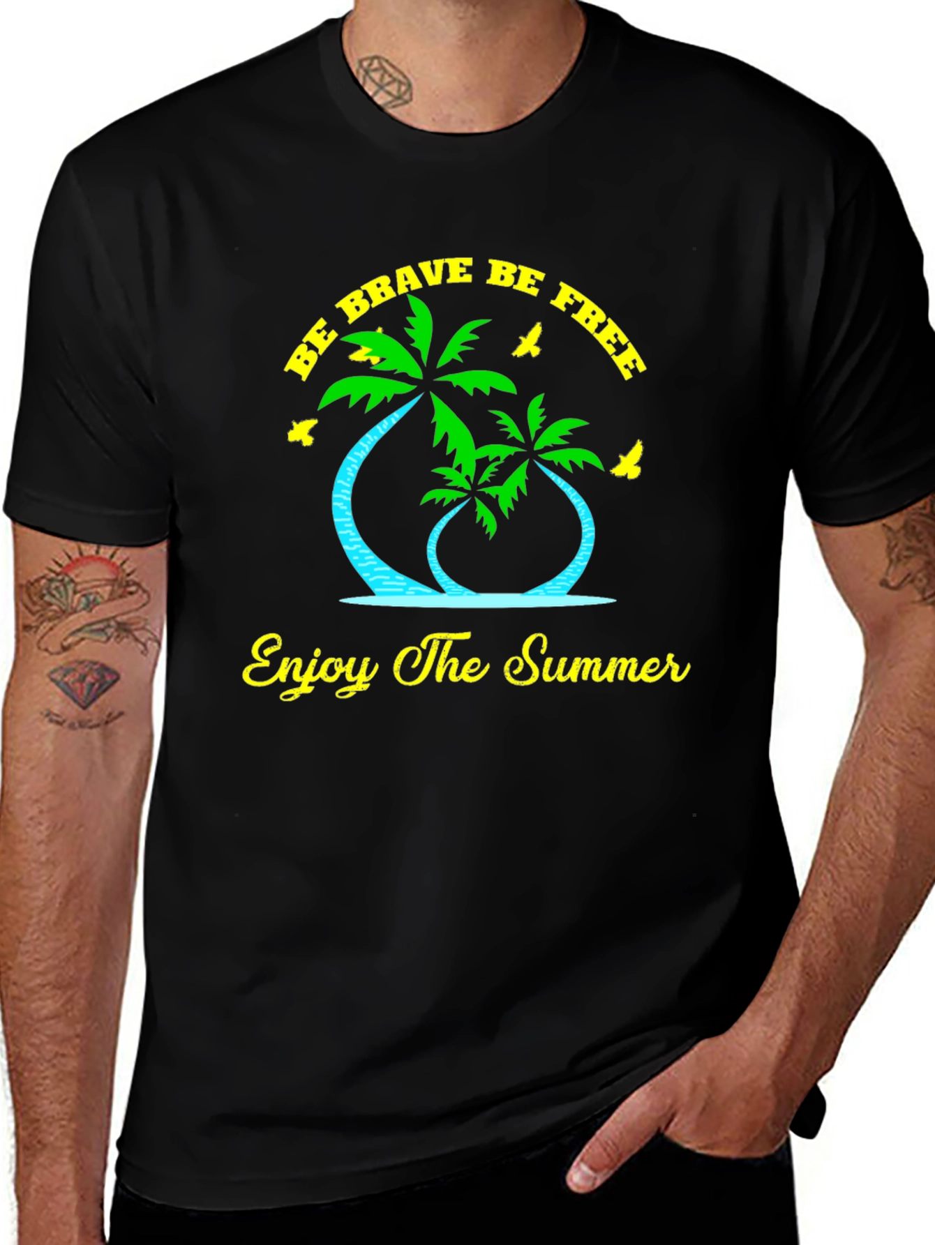 Summer Vibes Graphic Tee: Be Brave Be Free!