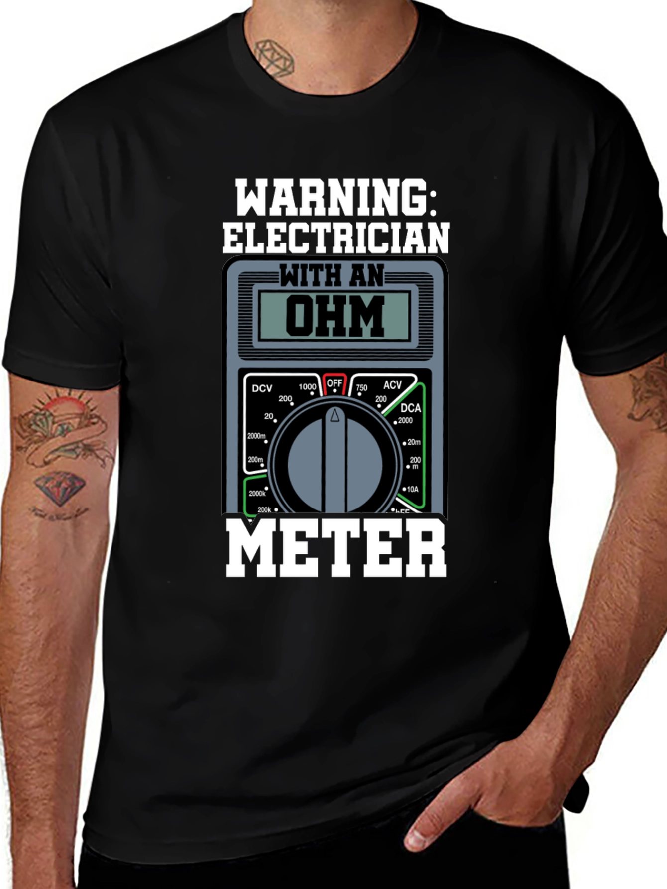 Electrician Ohm Meter Warning T-Shirt