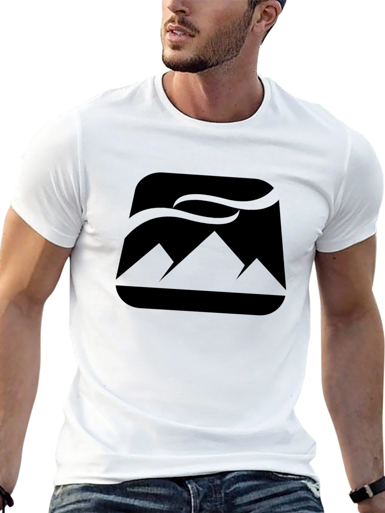 Mountain Peak Graphic Black T-Shirt