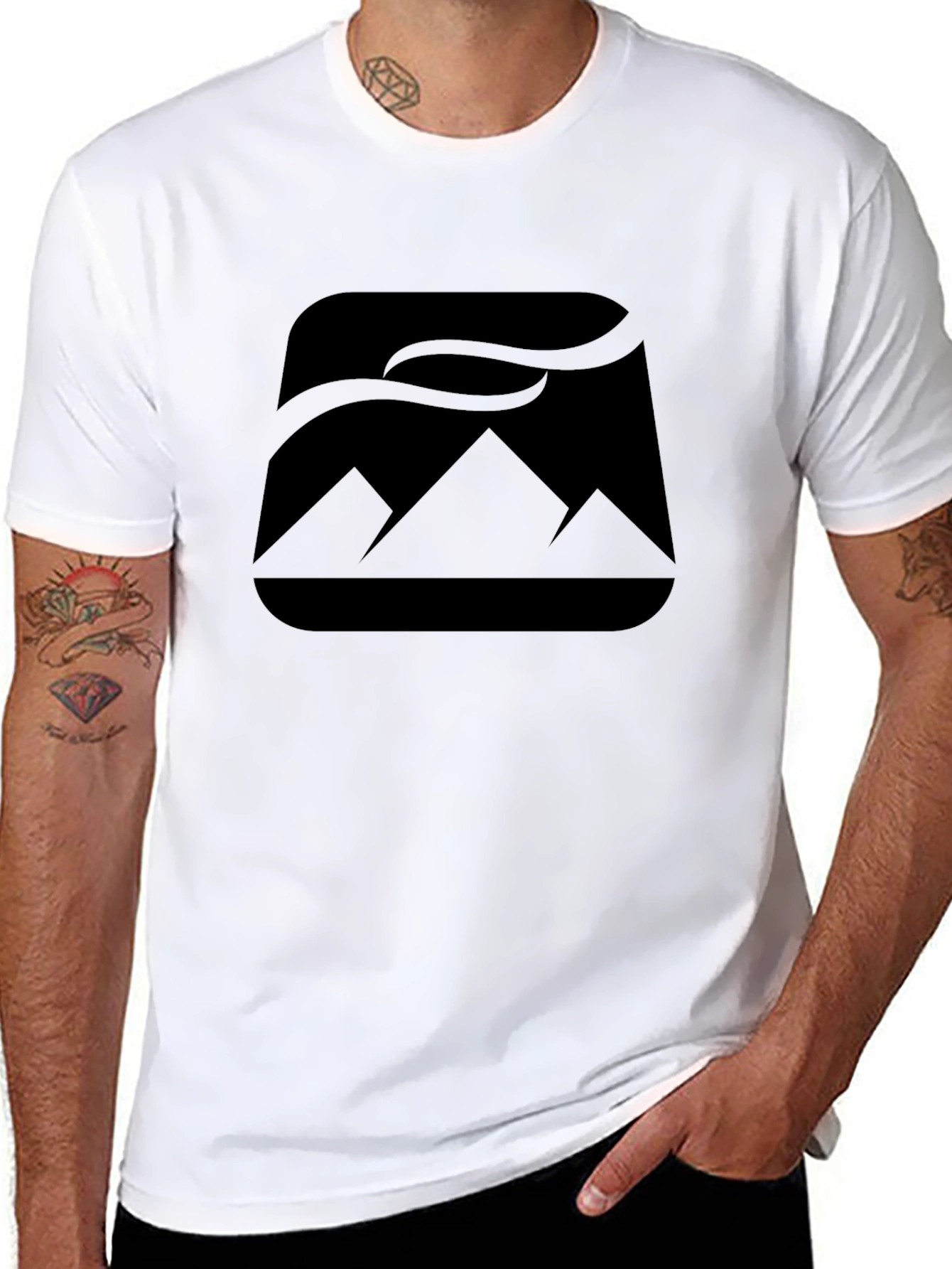 Mountain Peak Graphic Black T-Shirt