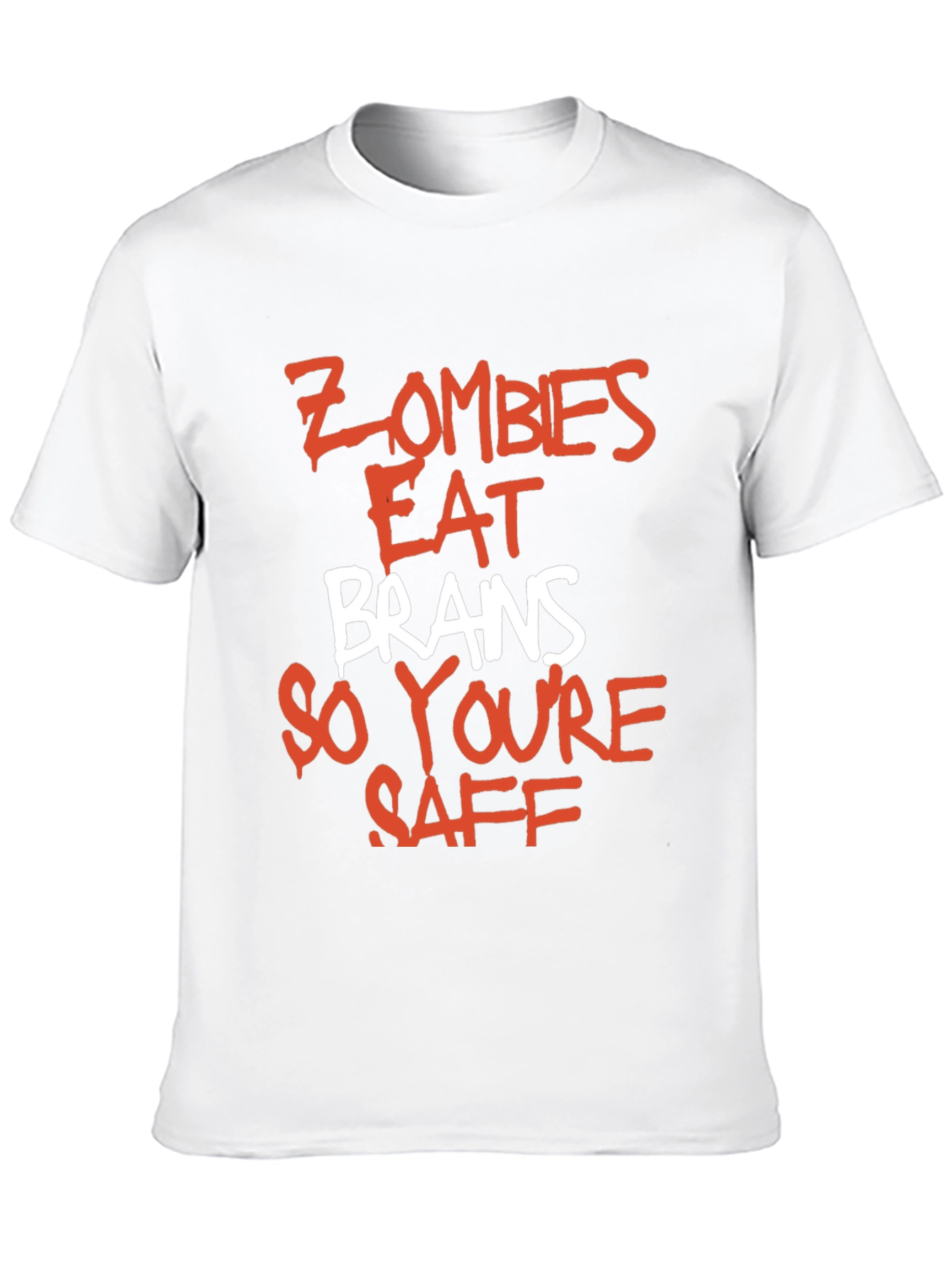 Zombie Brains Graphic Tee - Funny Slogan T-Shirt