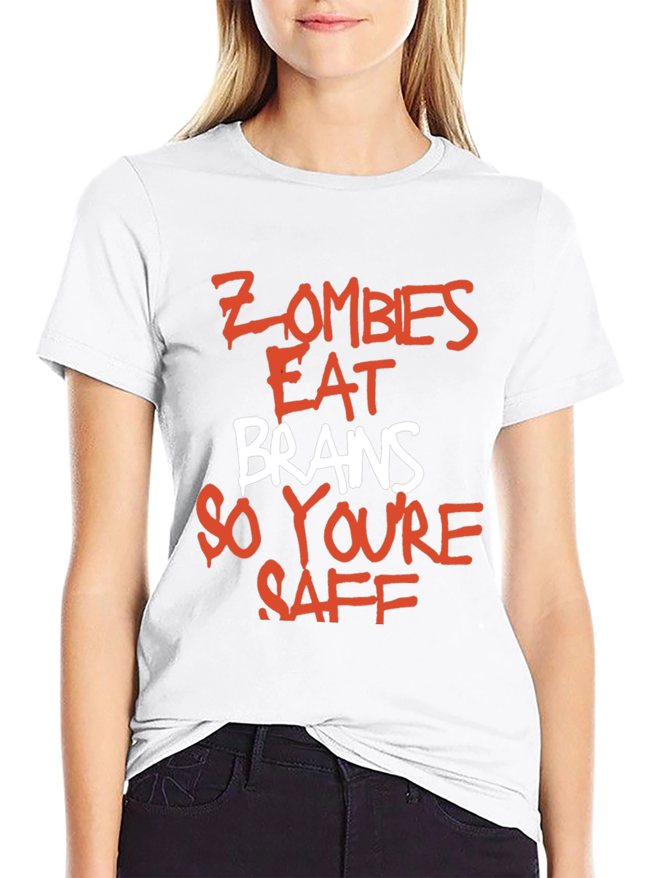 Zombie Brains Graphic Tee - Funny Slogan T-Shirt