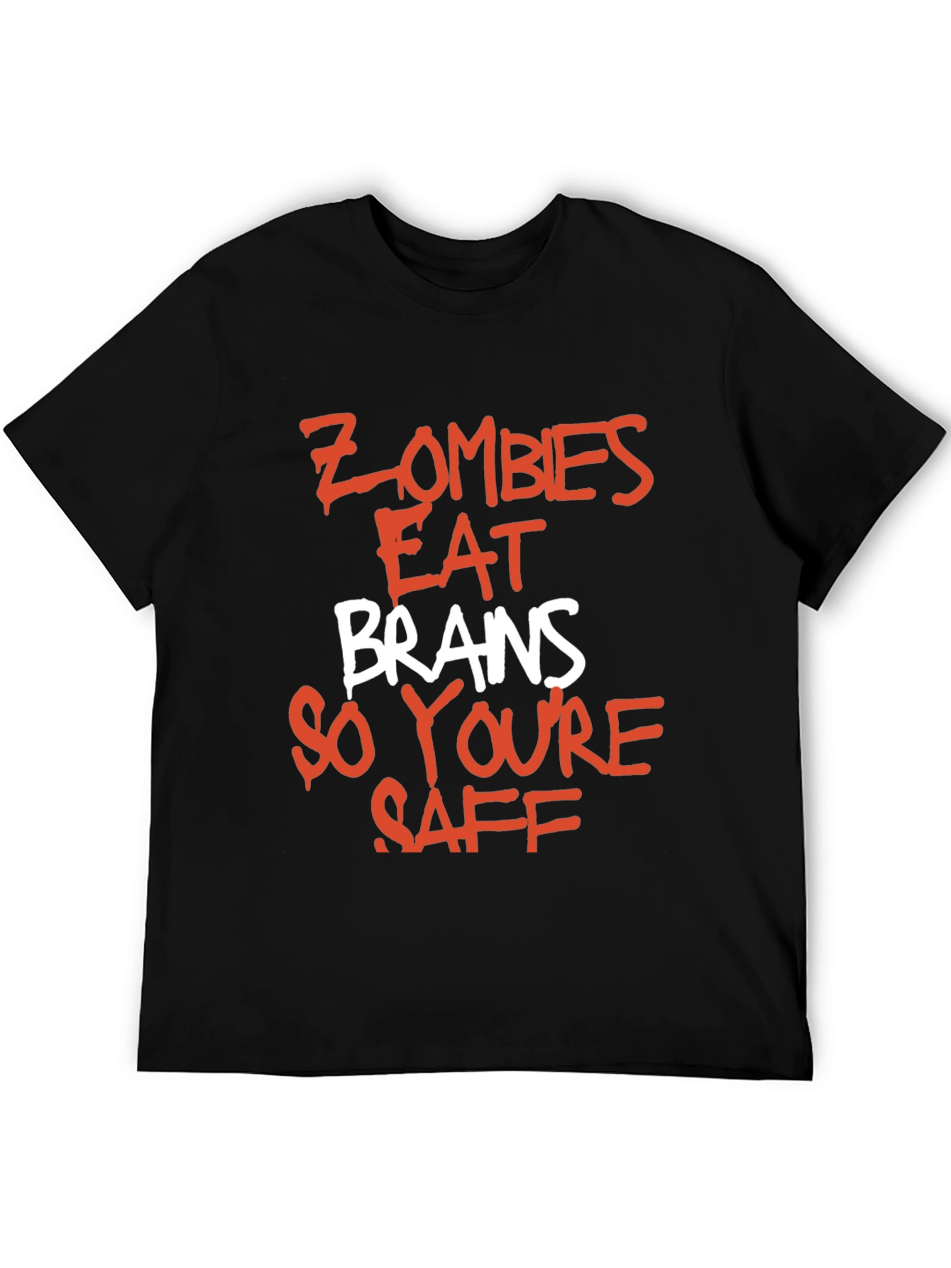 Zombie Brains Graphic Tee - Funny Slogan T-Shirt
