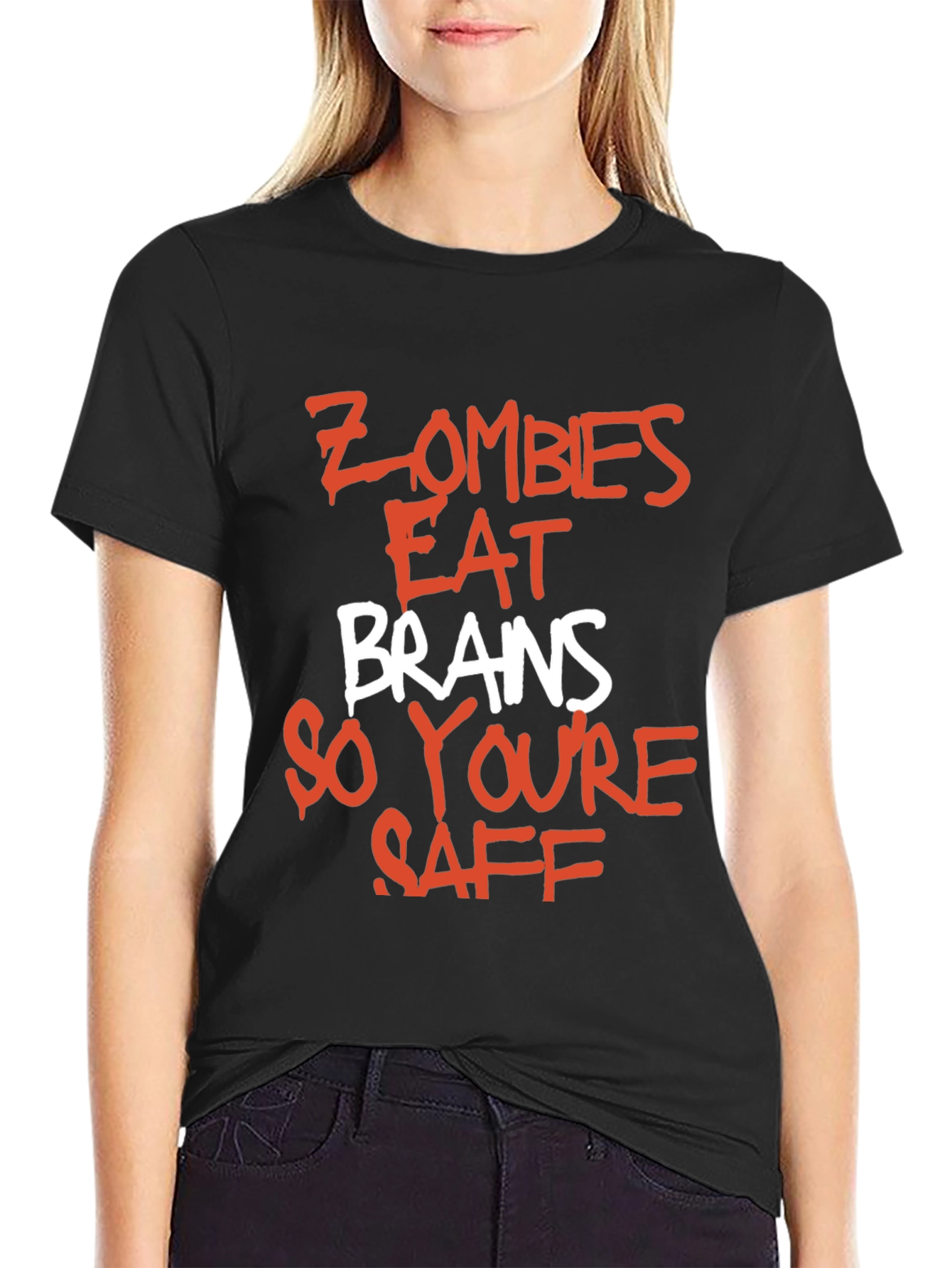 Zombie Brains Graphic Tee - Funny Slogan T-Shirt