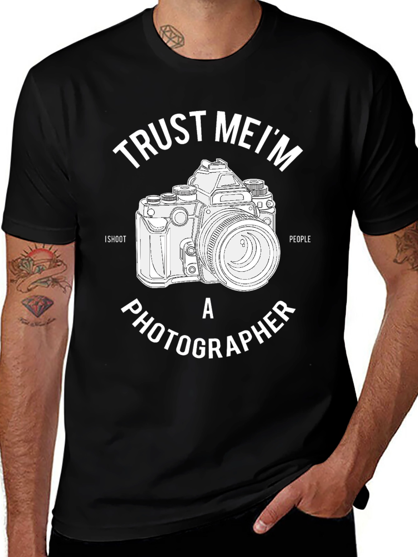 Trust Me Im a Photographer Black T-Shirt