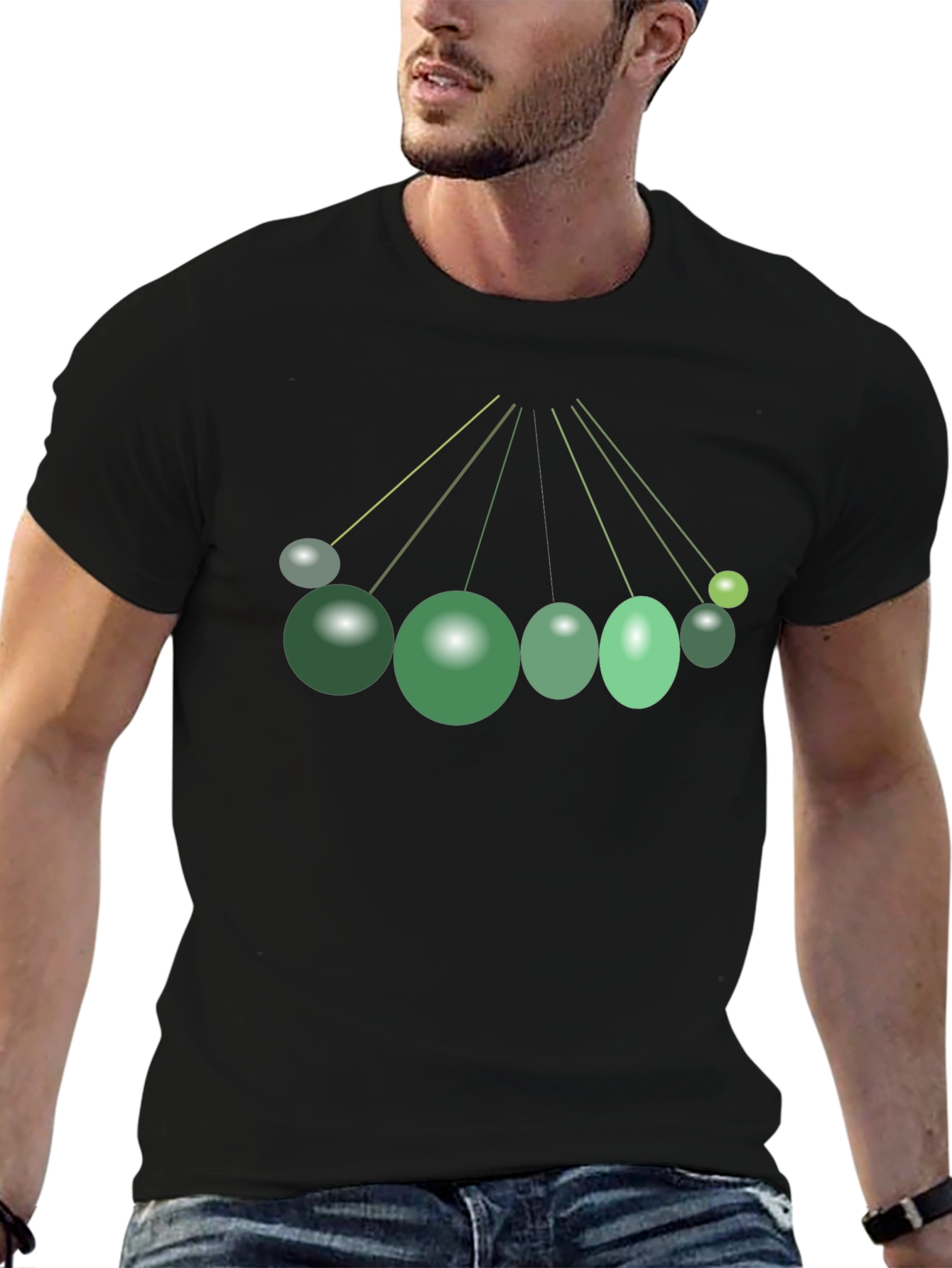 Abstract Green Spheres Graphic T-Shirt
