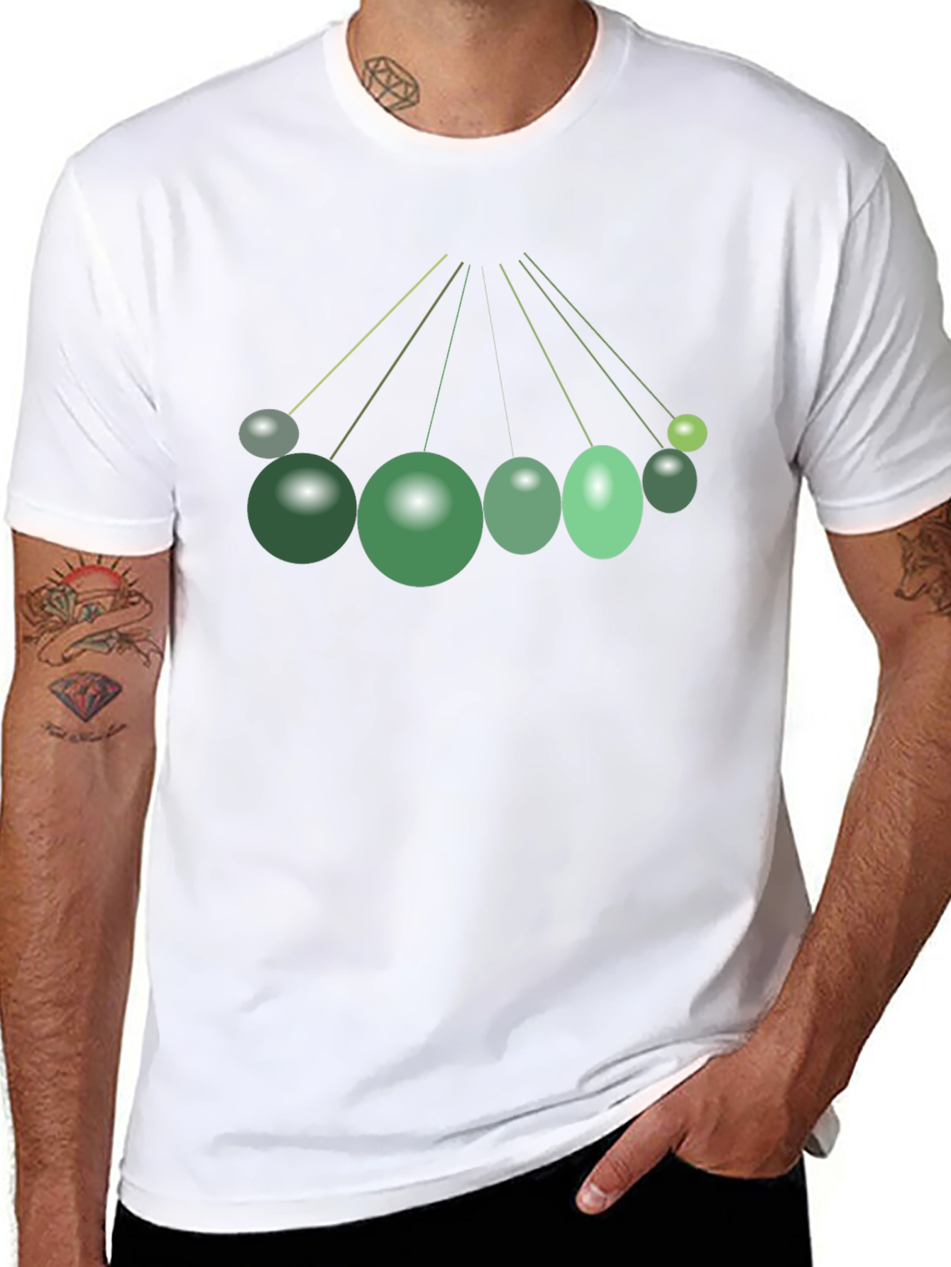 Abstract Green Spheres Graphic T-Shirt