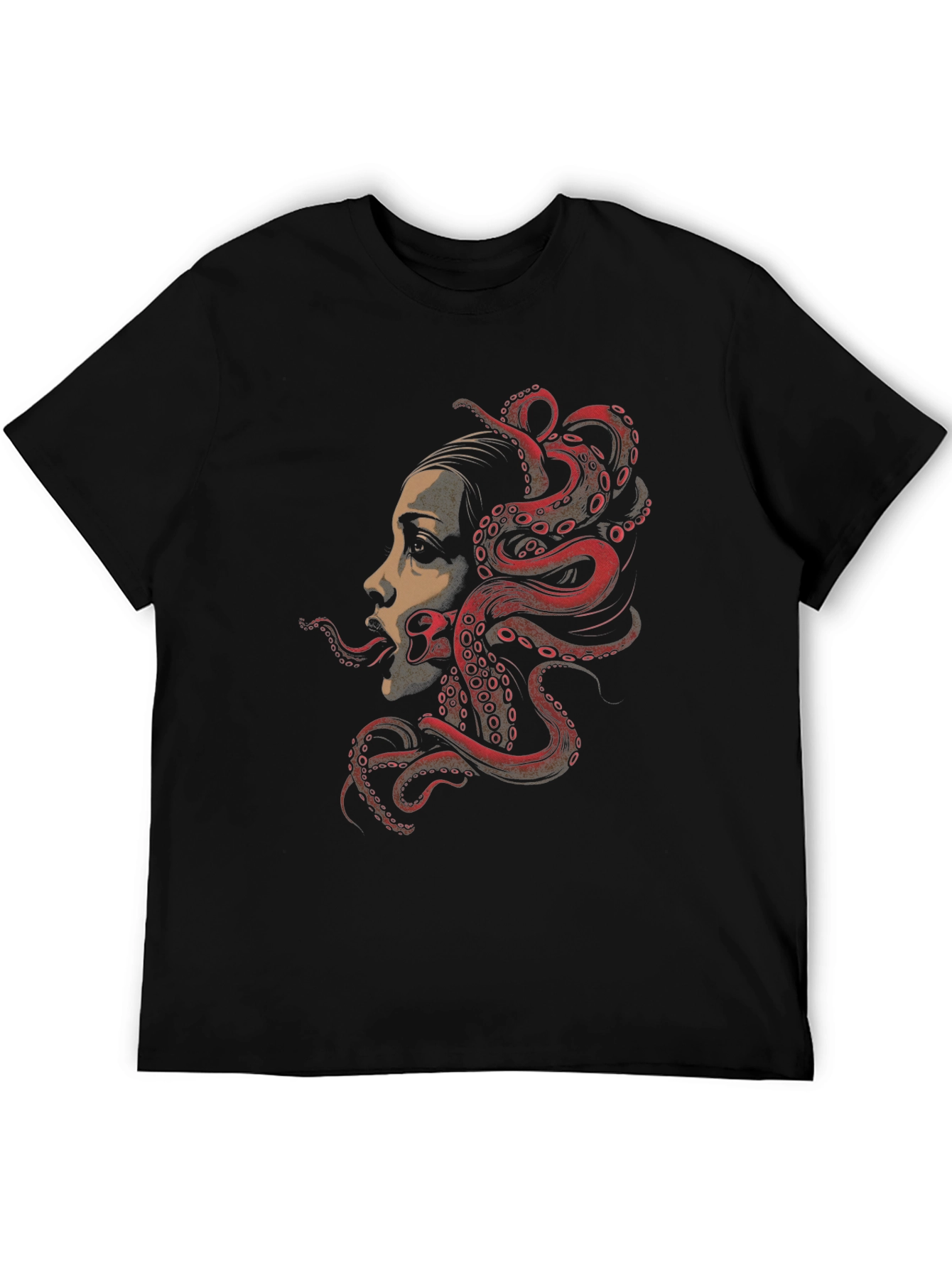 Octopus Woman Graphic Tee - Black