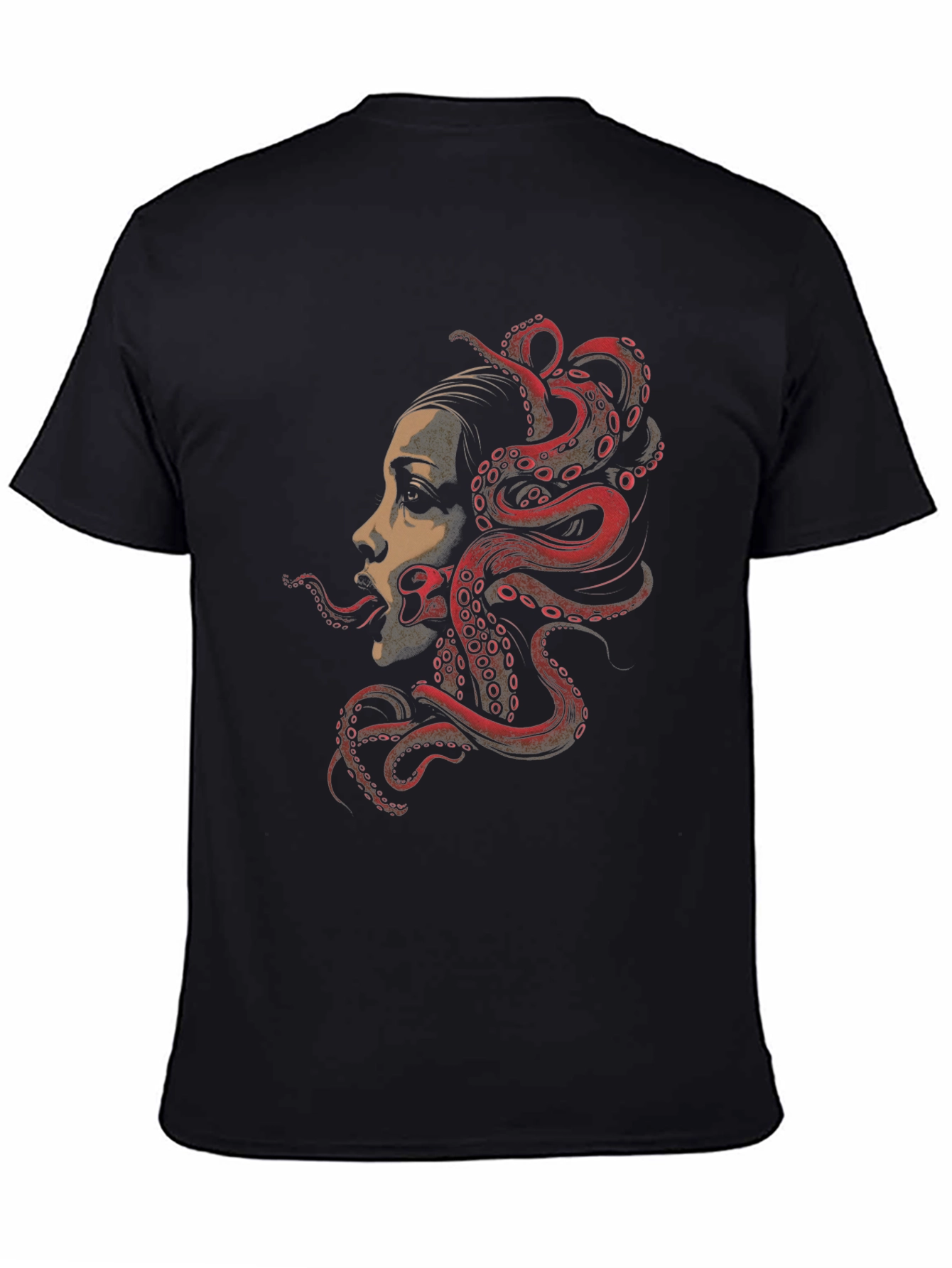 Octopus Woman Graphic Tee - Black