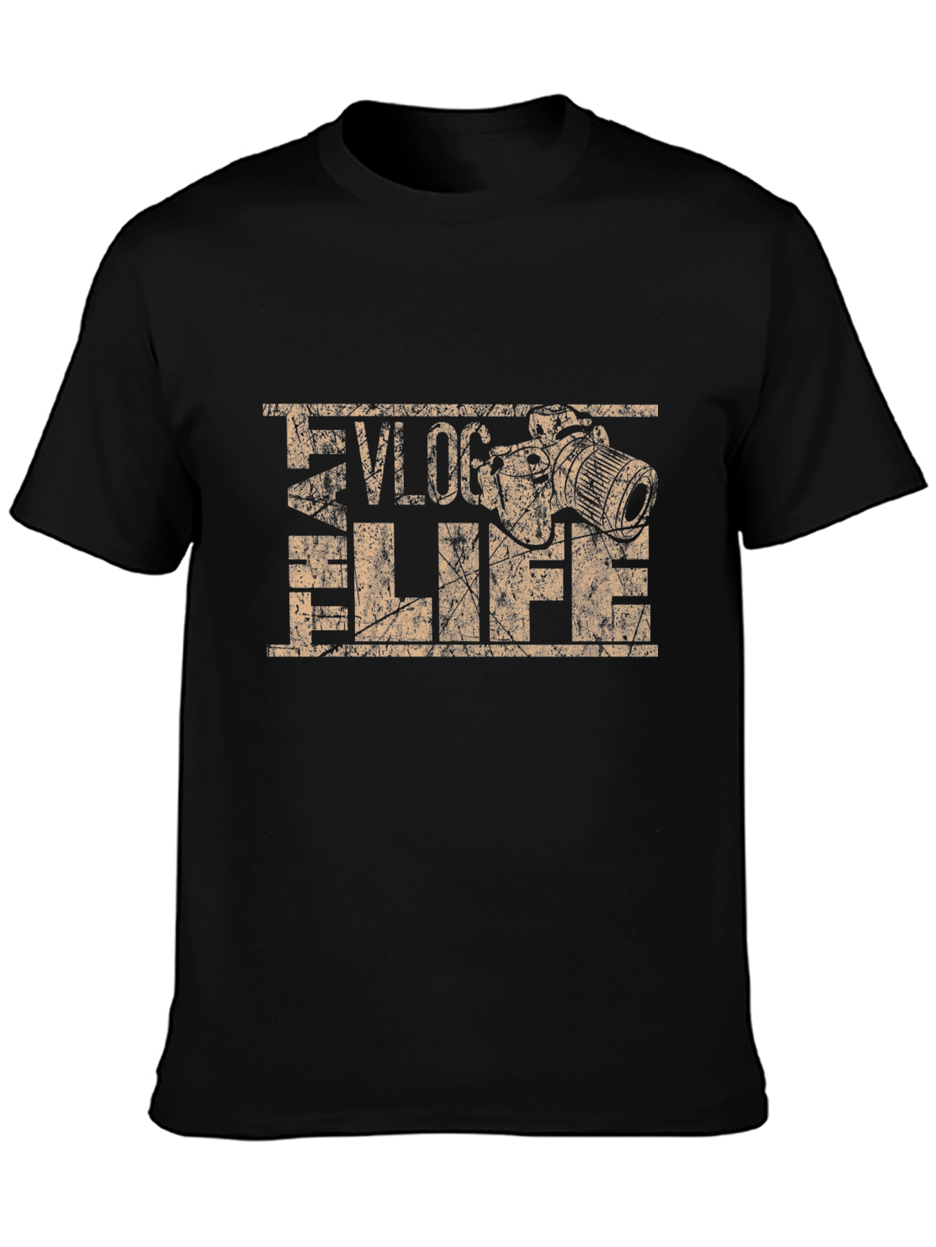 Vlog Life Camera Graphic T-Shirt - Black