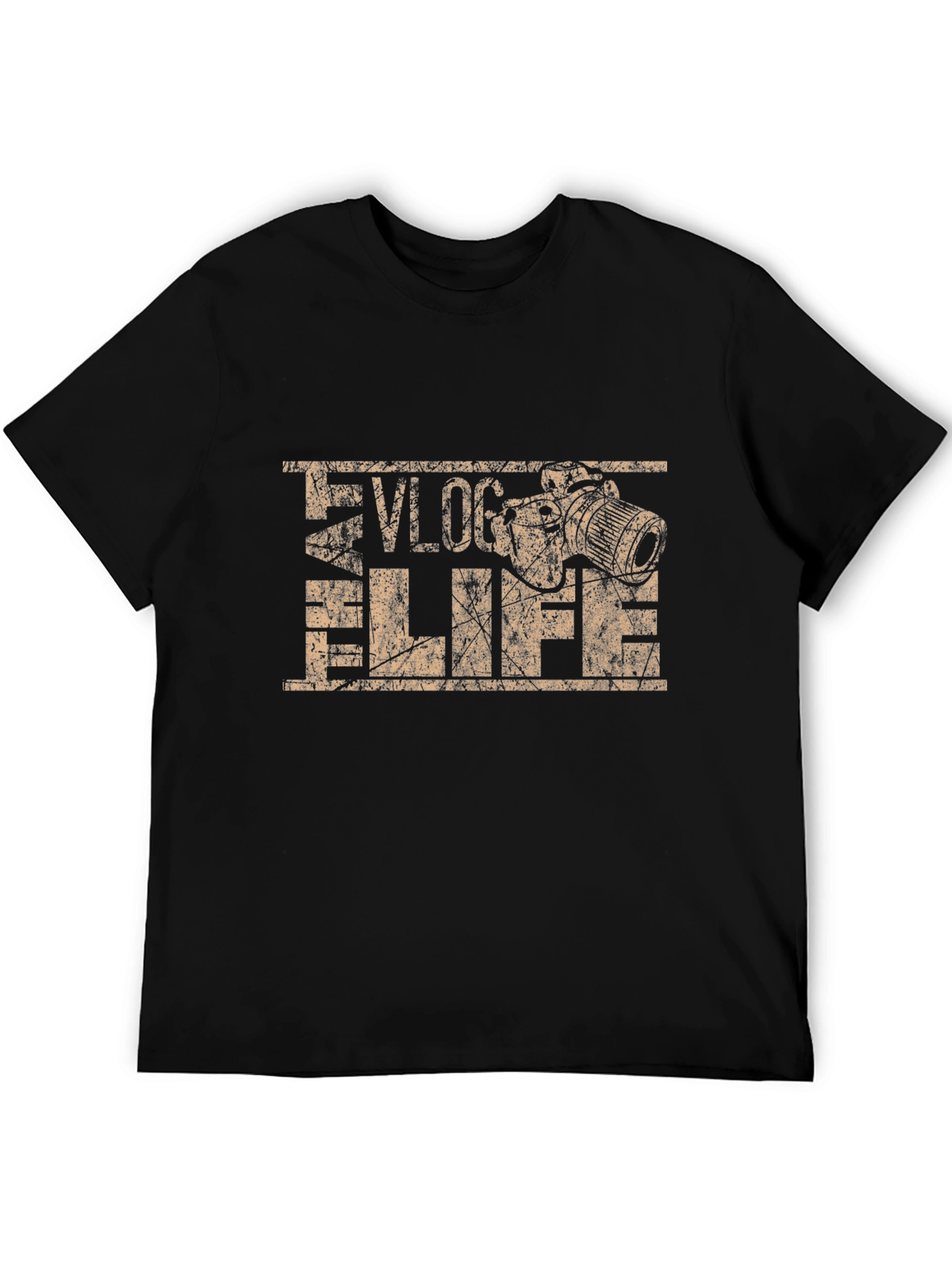 Vlog Life Camera Graphic T-Shirt - Black