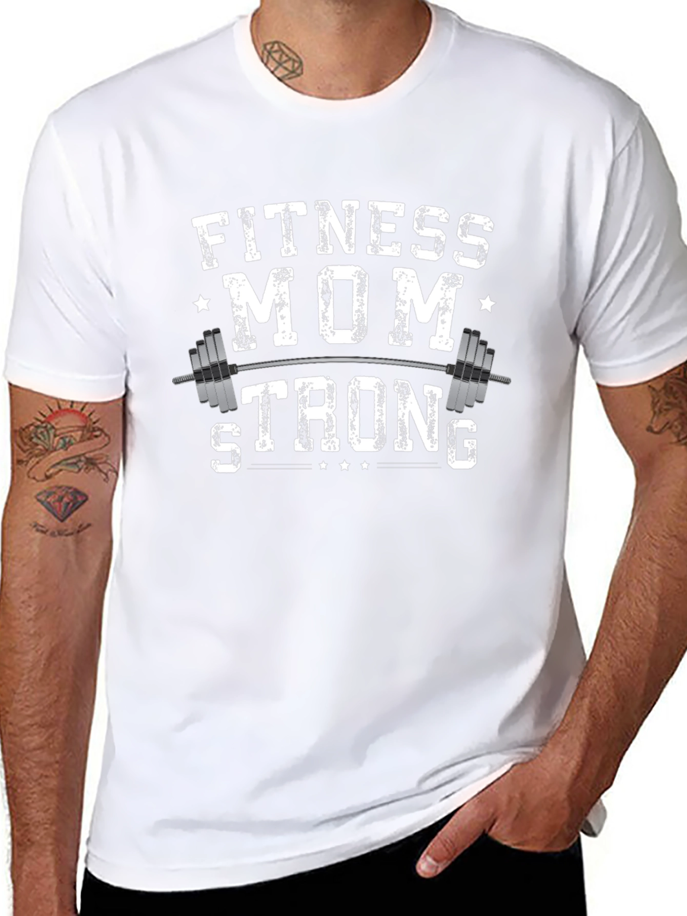 Fitness Mom Strong Black Graphic T-Shirt