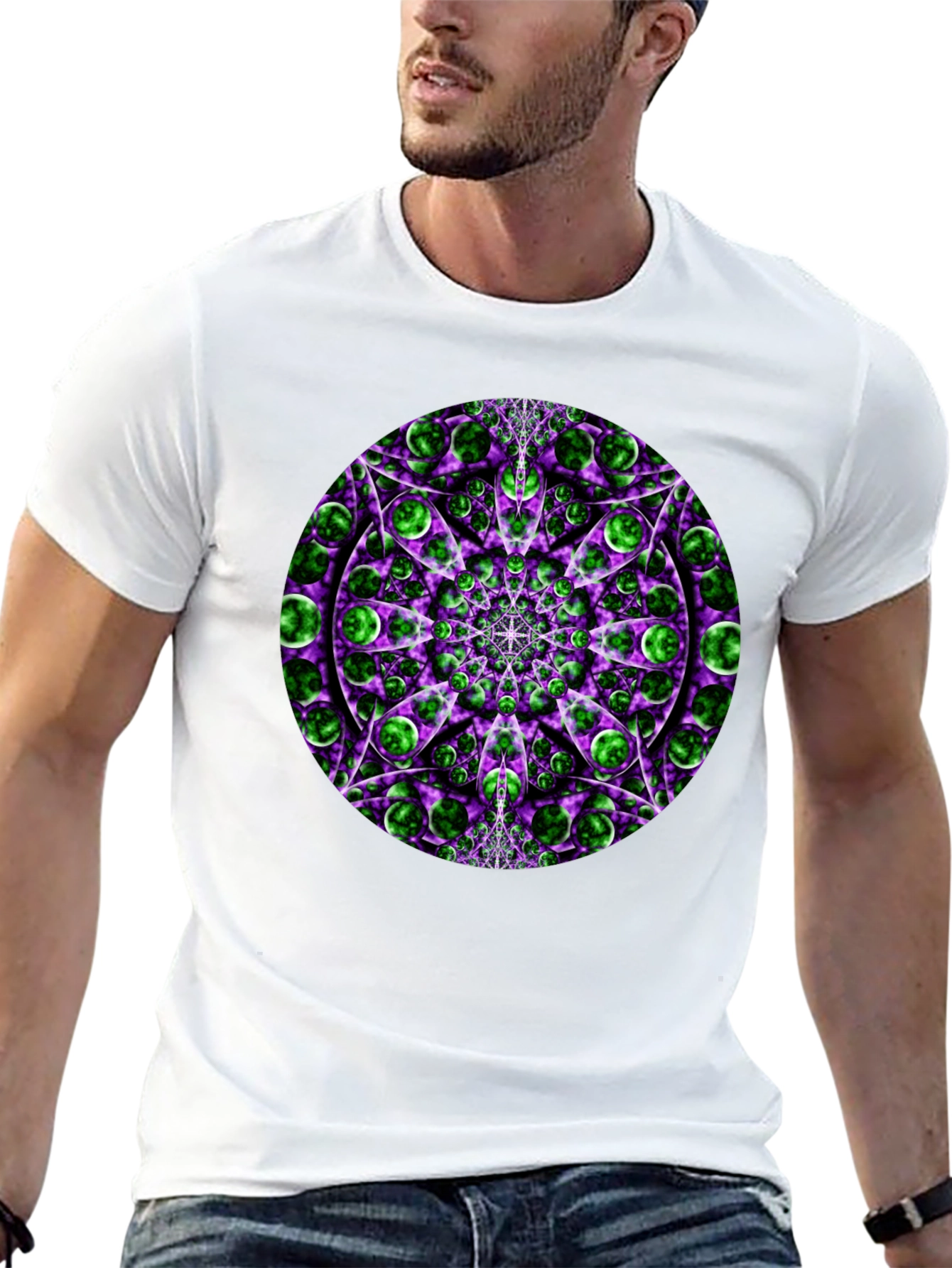 Psychedelic Mandala Graphic Tee - Black