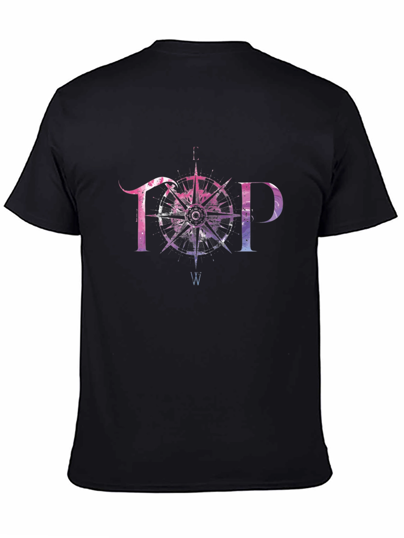 TOP Compass Graphic T-Shirt - Black