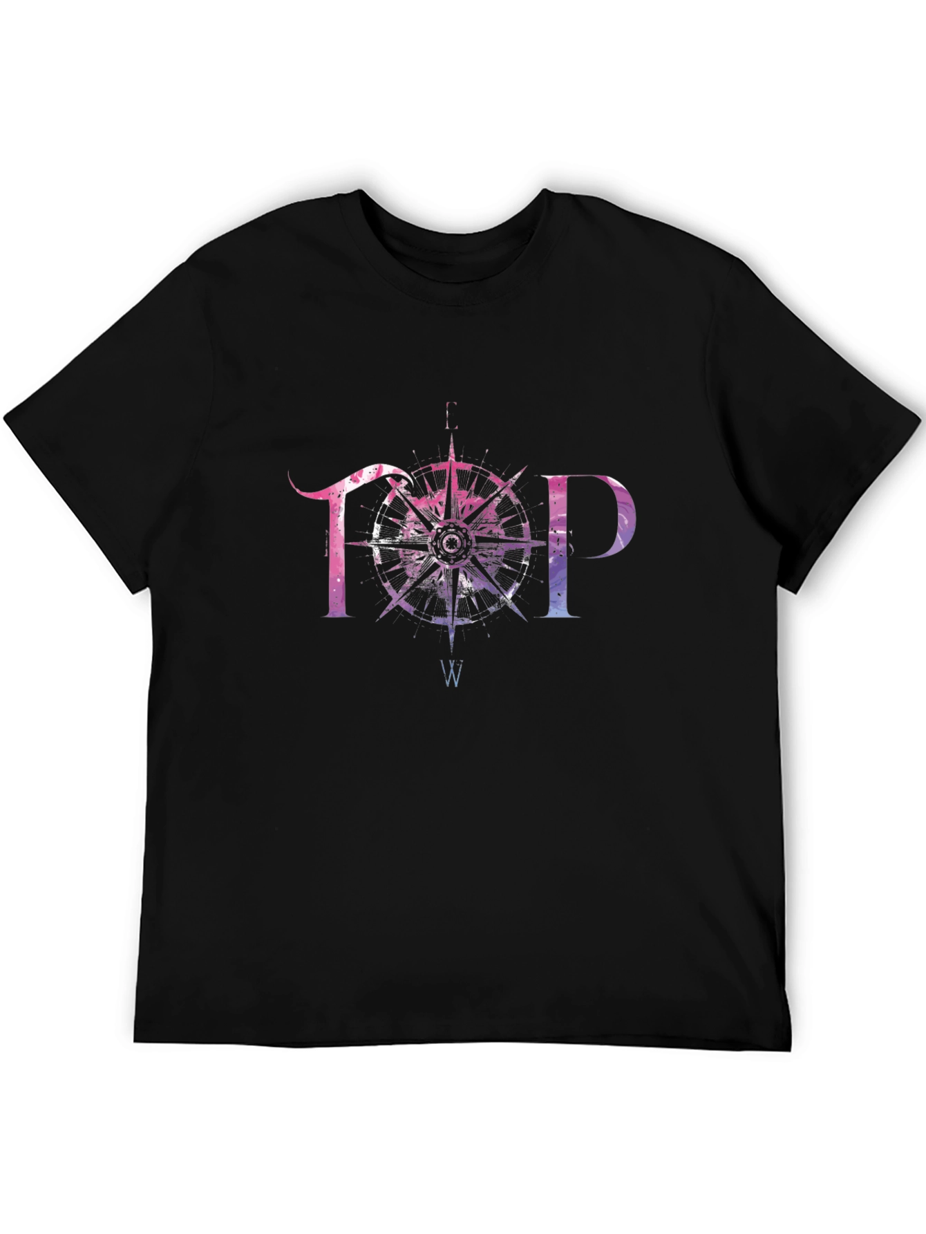 TOP Compass Graphic T-Shirt - Black