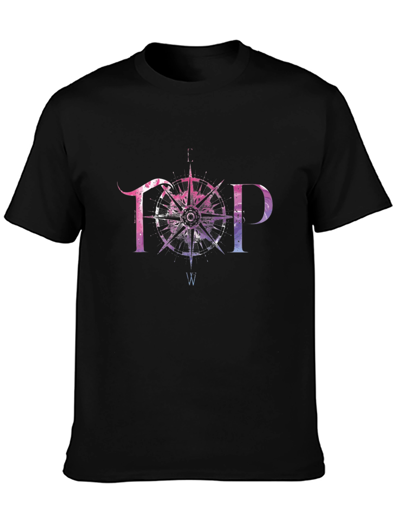 TOP Compass Graphic T-Shirt - Black