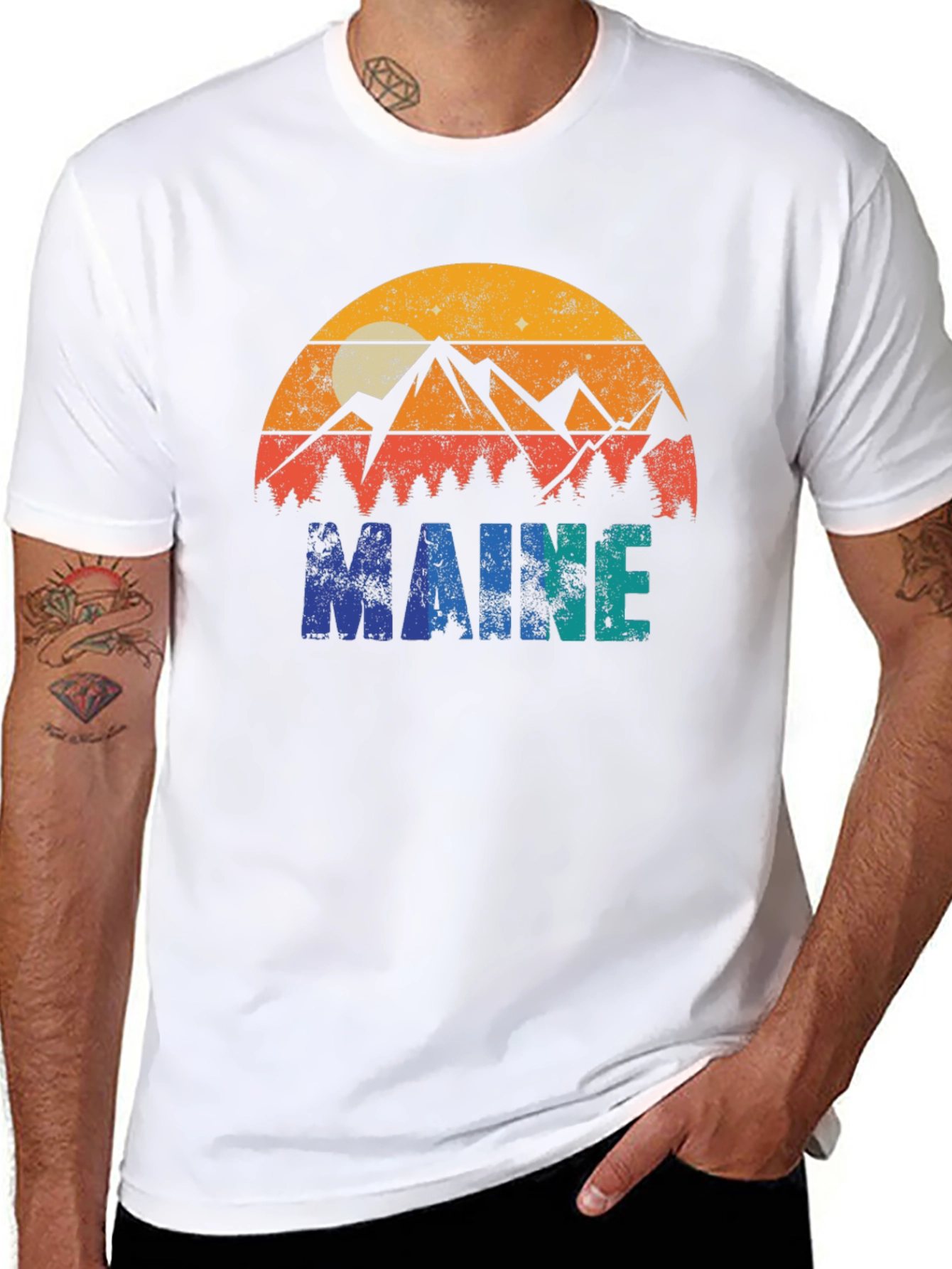 Maine Retro Graphic T-Shirt - Nature Inspired Design