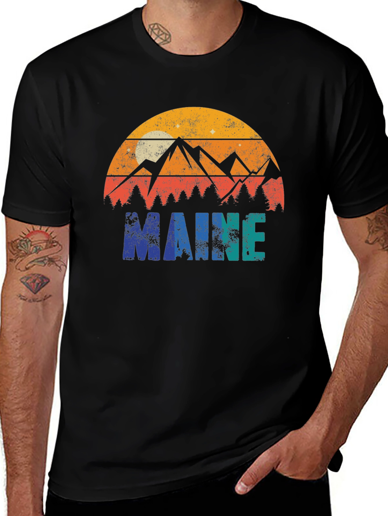 Maine Retro Graphic T-Shirt - Nature Inspired Design