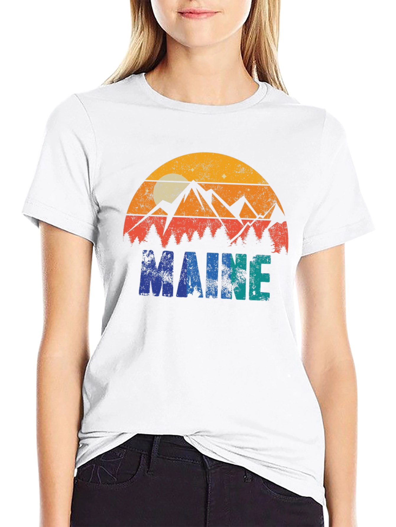 Maine Retro Graphic T-Shirt - Nature Inspired Design