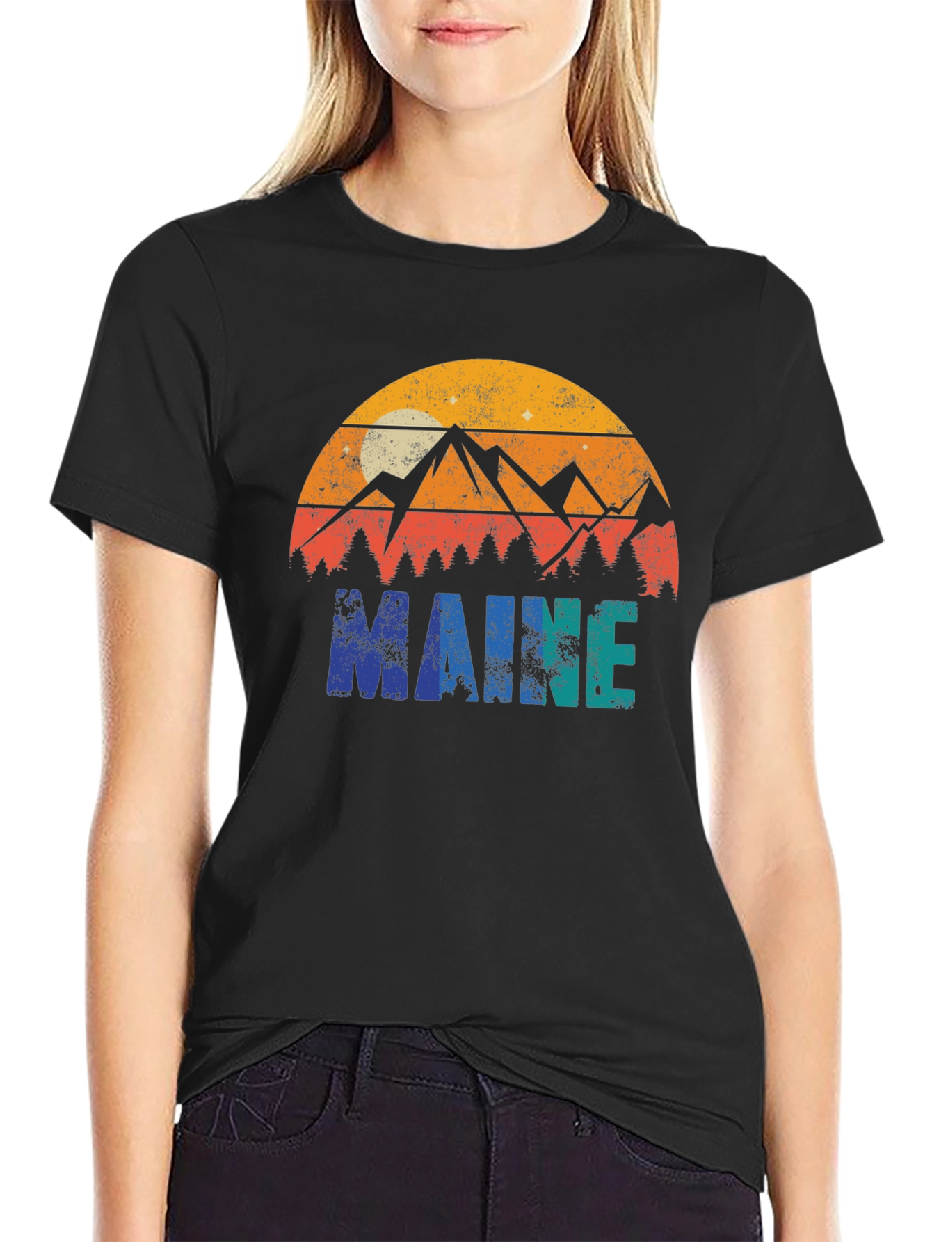 Maine Retro Graphic T-Shirt - Nature Inspired Design