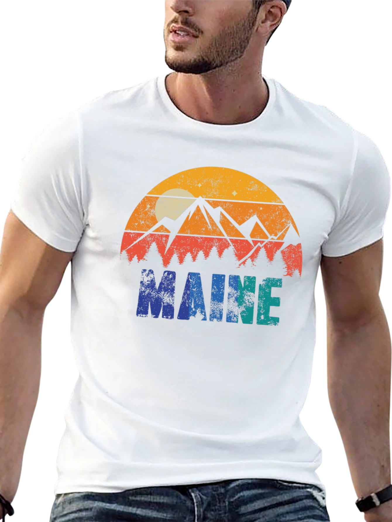 Maine Retro Graphic T-Shirt - Nature Inspired Design