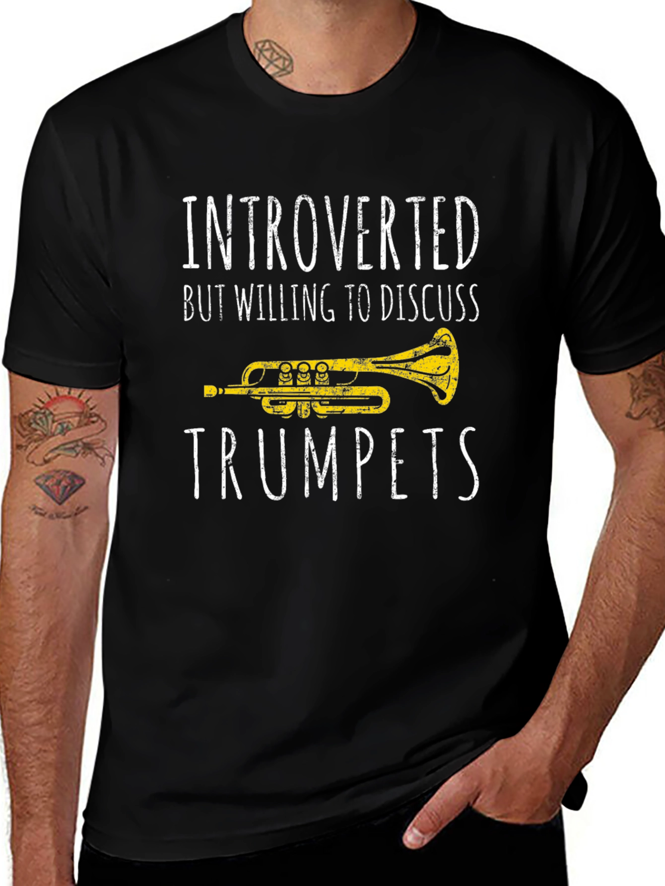 Introverted Trumpet T-Shirt - Music Lover Tee