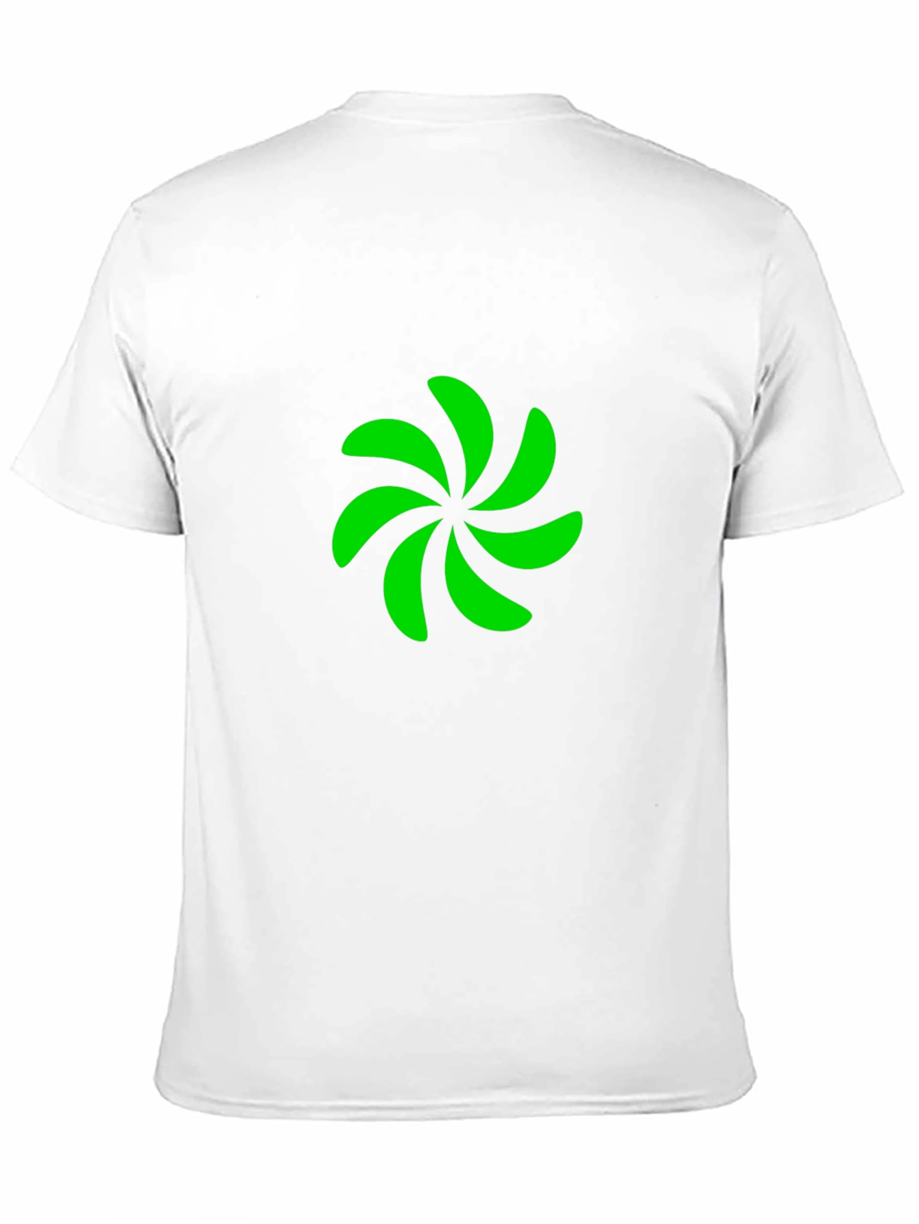 Black T-Shirt with Green Pinwheel Design